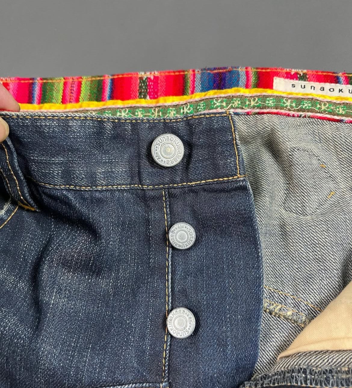 Issey Miyake 2000s Sunaokuwahara Distressed Western Wash Jeans y2k Lgb Size US 33 - 6 Thumbnail