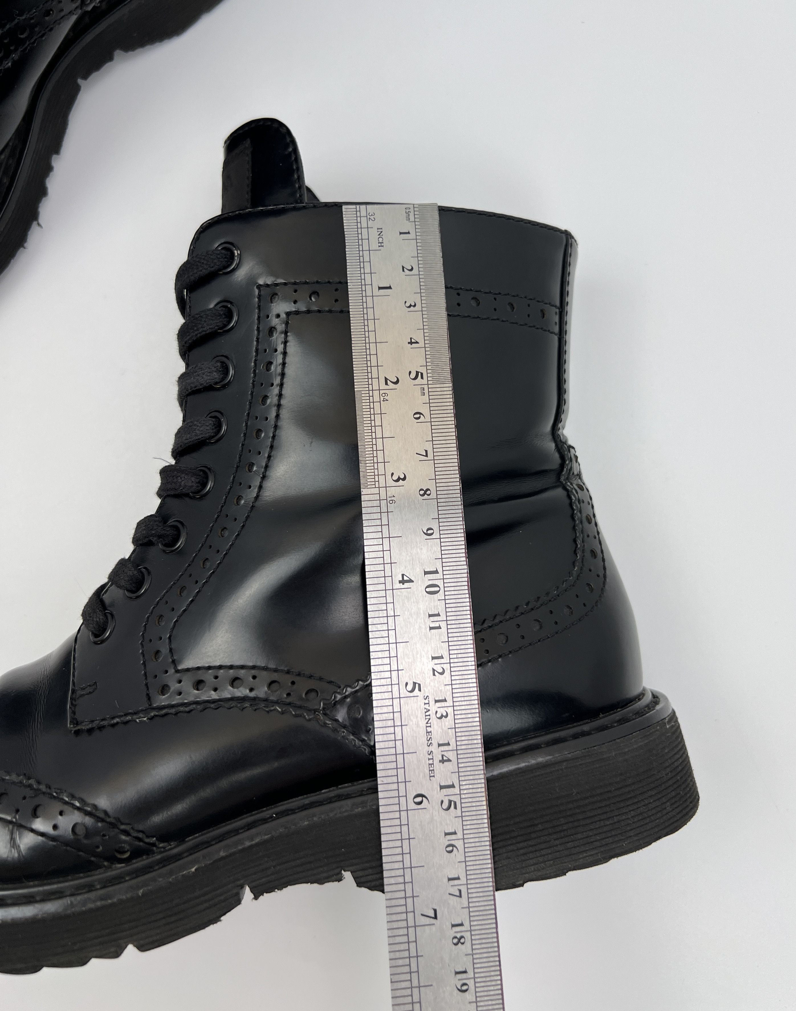 Prada Vintage Prada Combat Style Boots Black Patent Leather Size US 7.5 / IT 37.5 - 13 Thumbnail