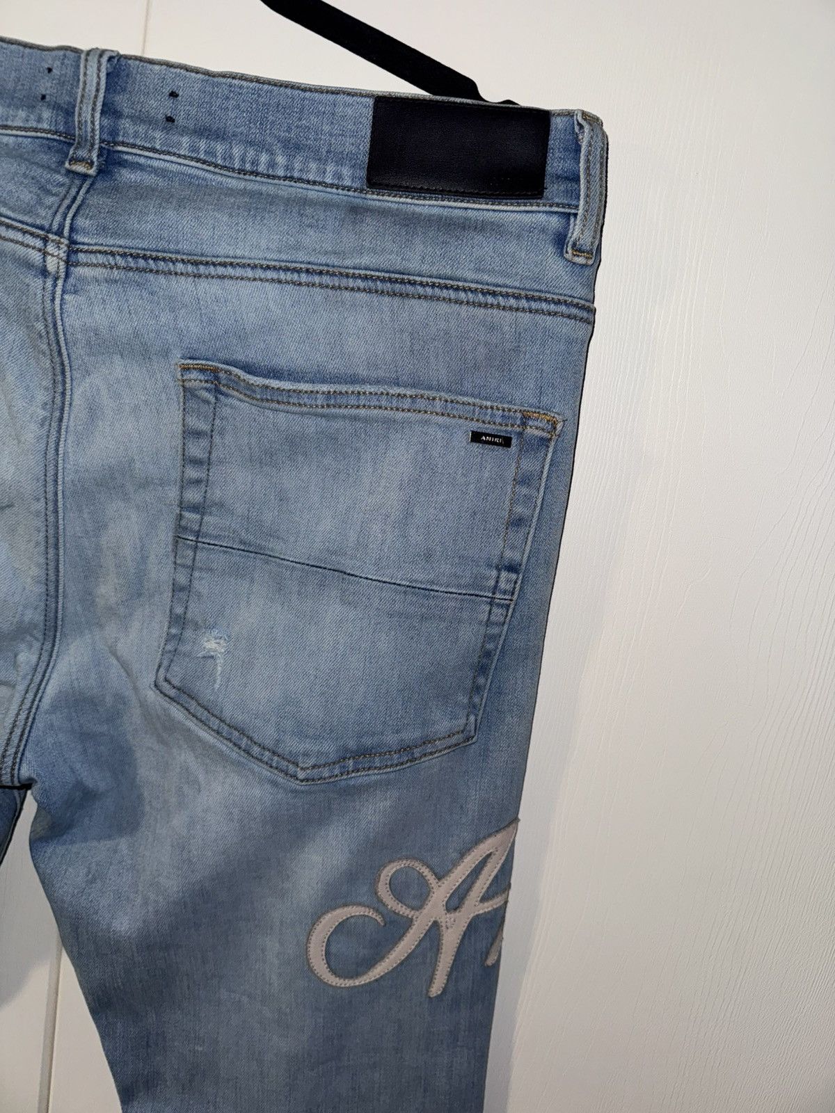 Amiri AMIRI SCRIPT LOGO BLUE JEANS Size US 34 / EU 50 - 10 Thumbnail