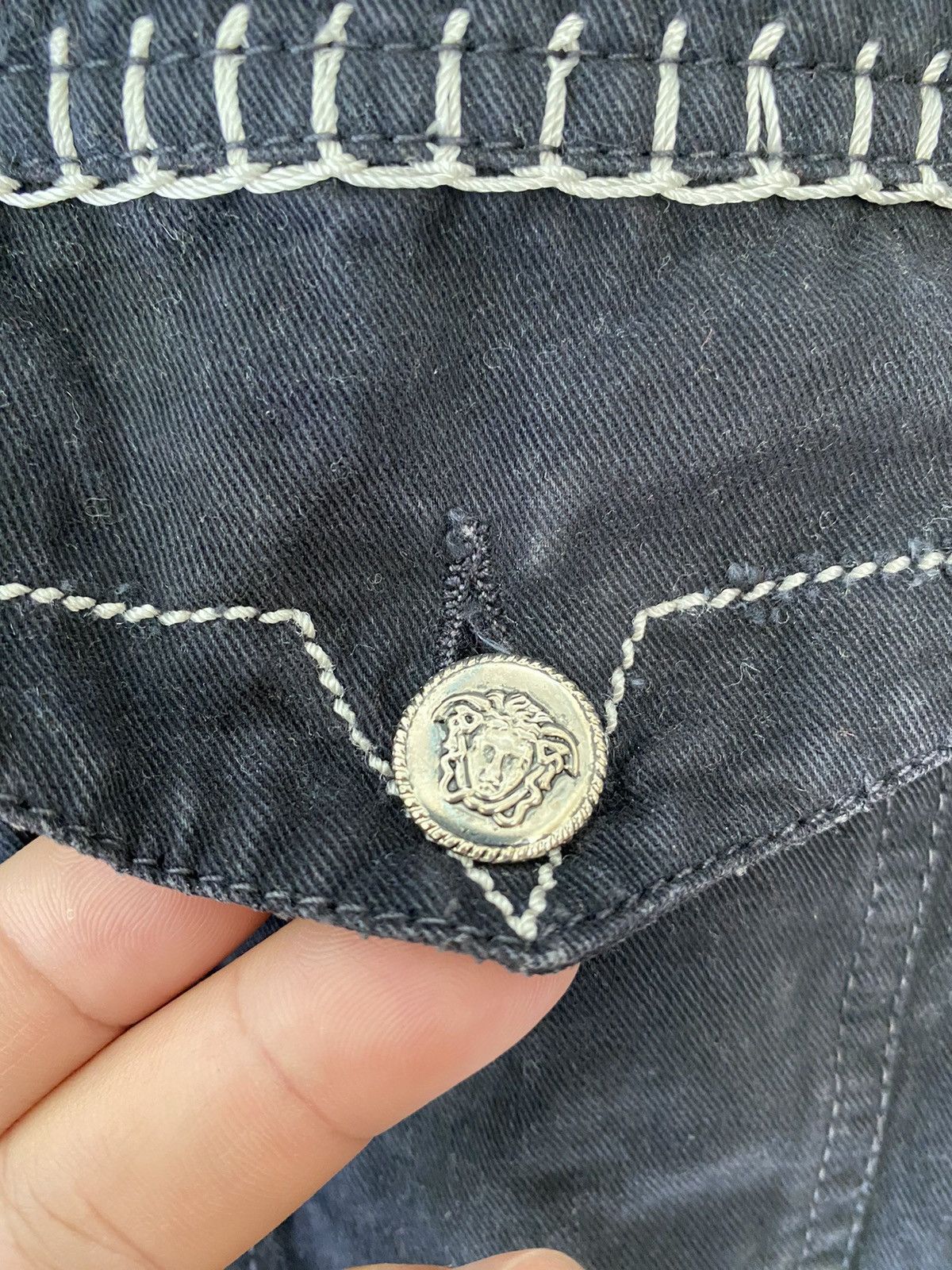 Versace × Versace Jeans Couture × Versus Versace 90s Versace Contra Stitch Detailing Jacket Size US L / EU 52-54 / 3 - 11 Thumbnail