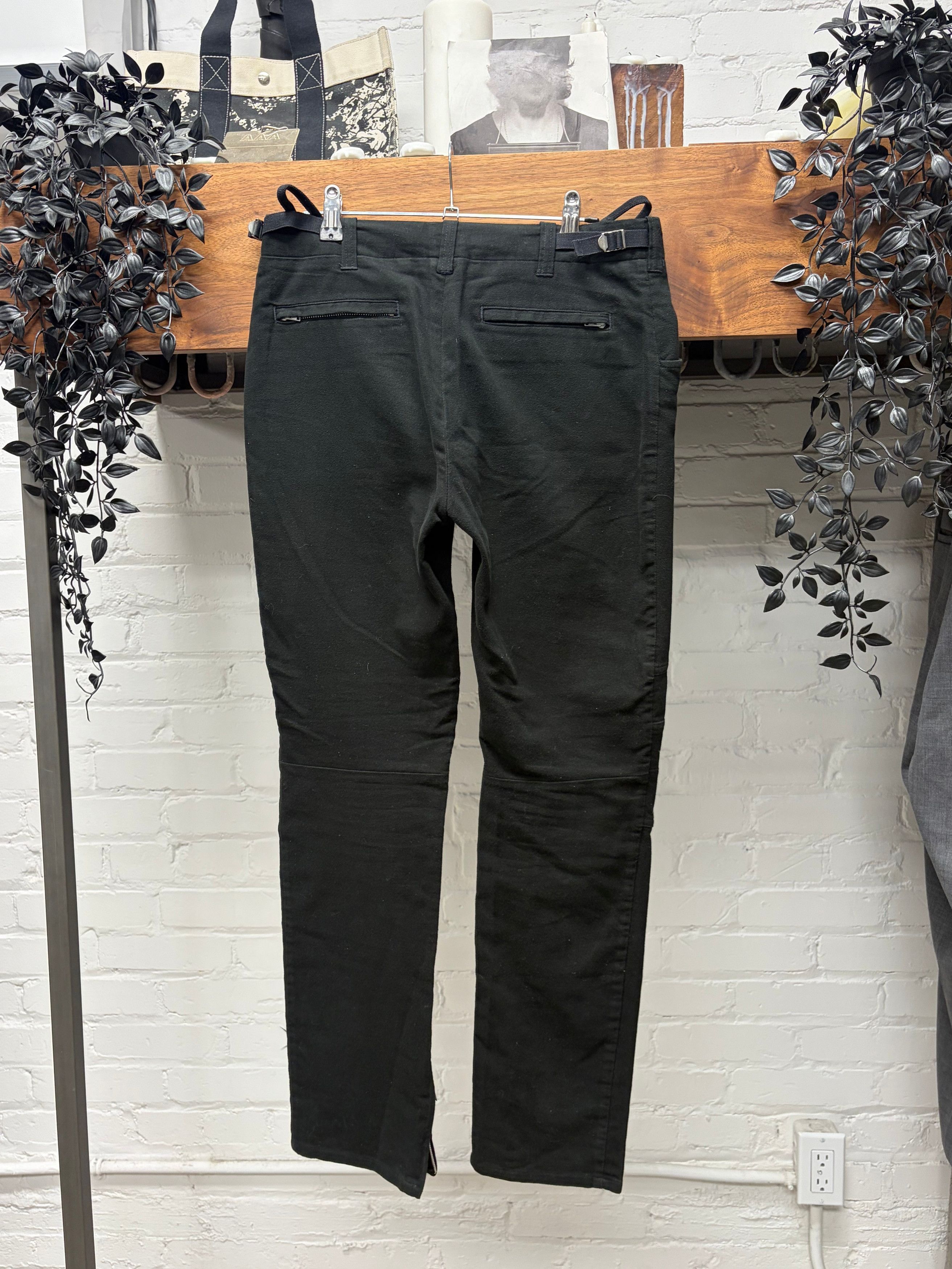Helmut Lang Helmut Lang Black Wool ‘Biker’ Black Slim Cut Trousers Size US 30 / EU 46 - 4 Thumbnail