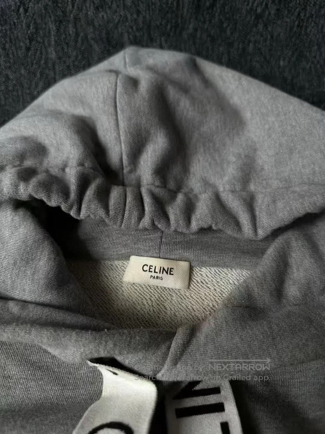 Celine Celine Gray Drawstring Letter Hoodie. Size US XL / EU 56 / 4 - 2 Thumbnail