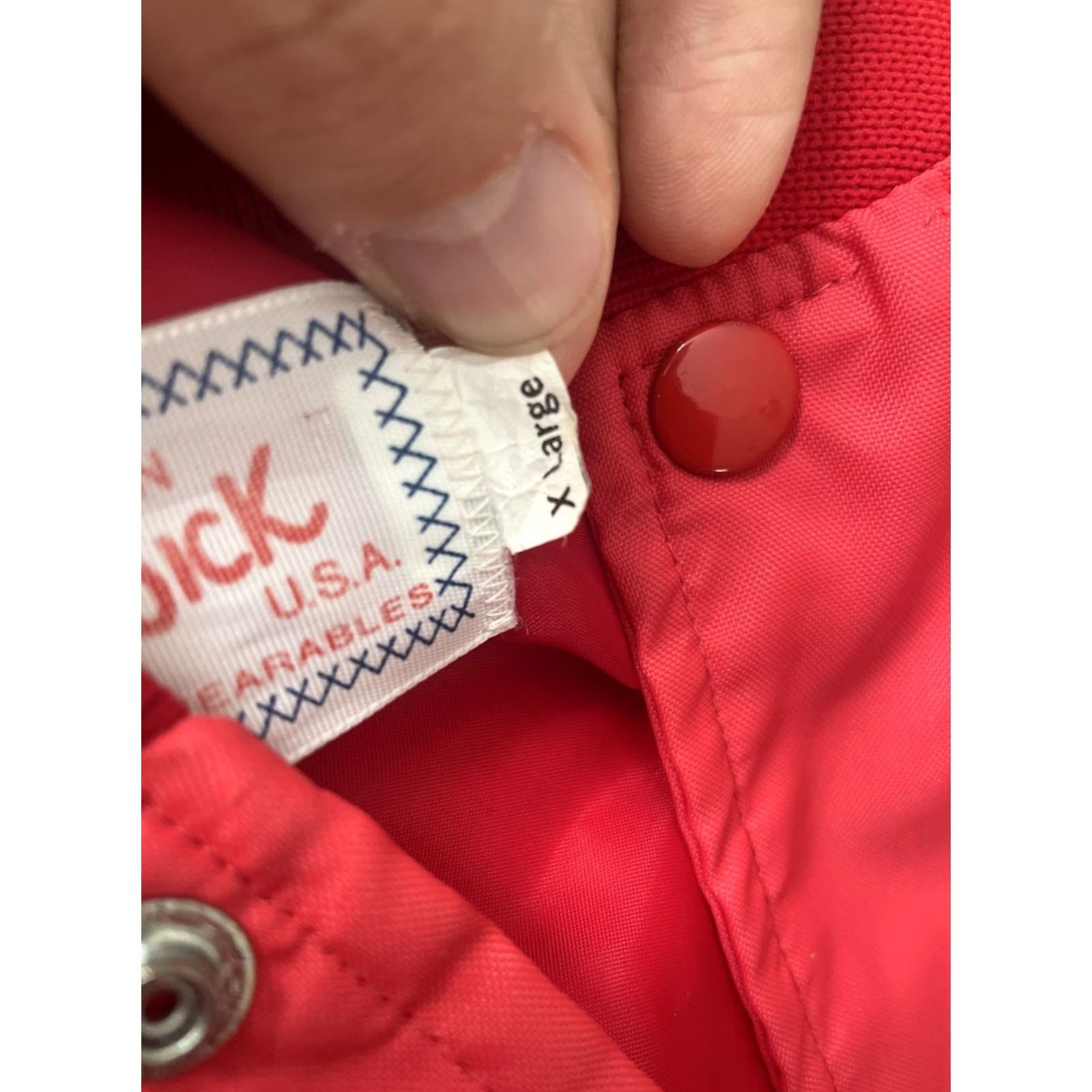 Vintage VINTAGE Warwick Satin Varsity Bomber Jacket Red XL 1980s Letterman 3M Go For Gold Mens Size US L / EU 52-54 / 3 - 4 Thumbnail