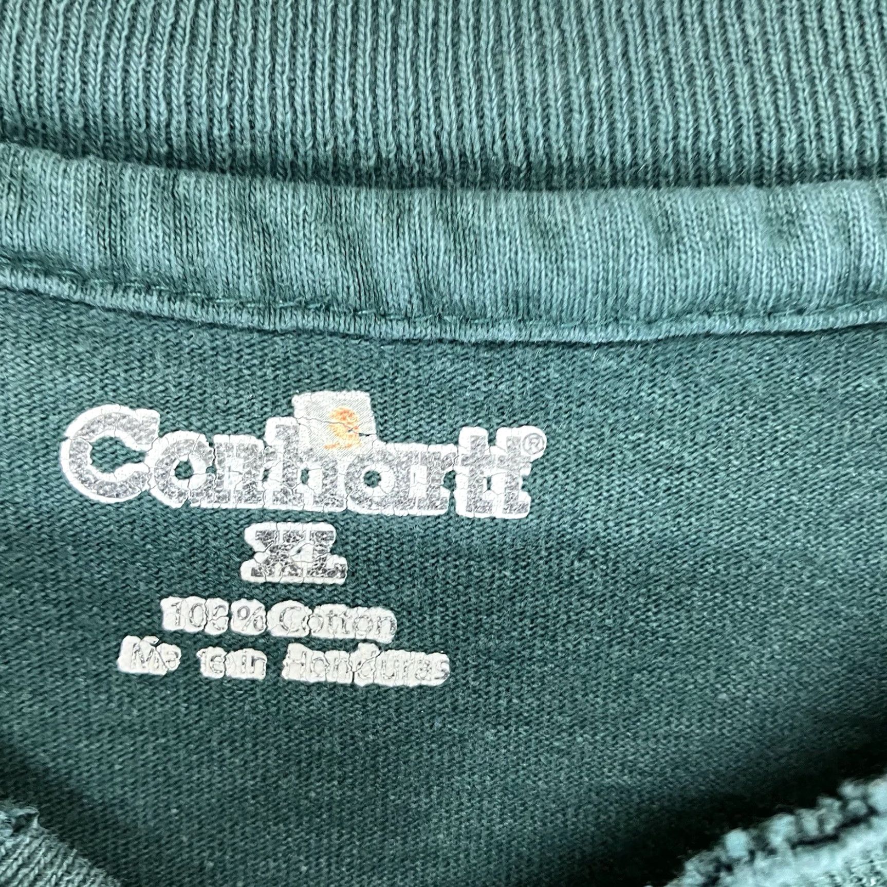 Carhartt VINTAGE Carhartt Henley T-Shirt Men XL Green Heavyweight Short Sleeve Grunge Punk Logo Size US XL / EU 56 / 4 - 4 Thumbnail