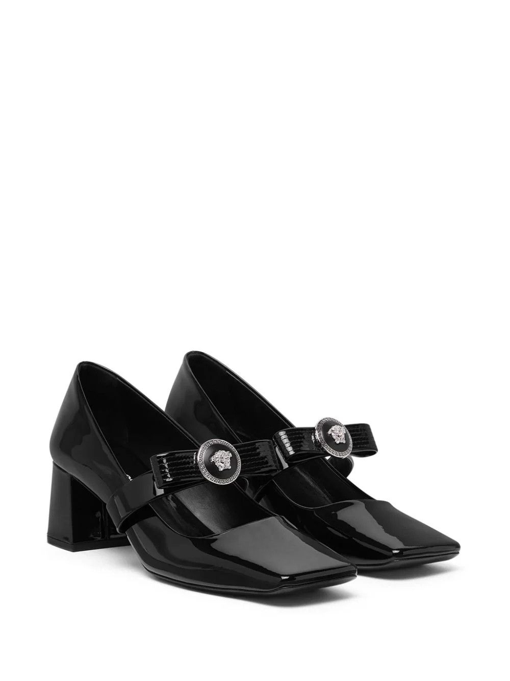 Versace o1s22i1n1024 Gianni Ribbon Patent Leather Pumps in Black Size US 9 / IT 39 - 2 Thumbnail