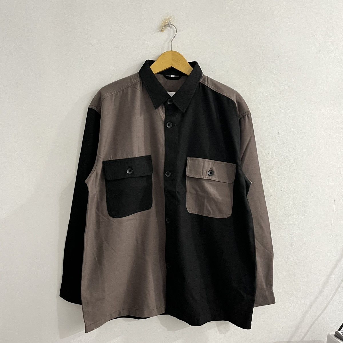 Japanese Brand Blank Two Tone Color Outer Shirt Size US L / EU 52-54 / 3 - 1 Thumbnail