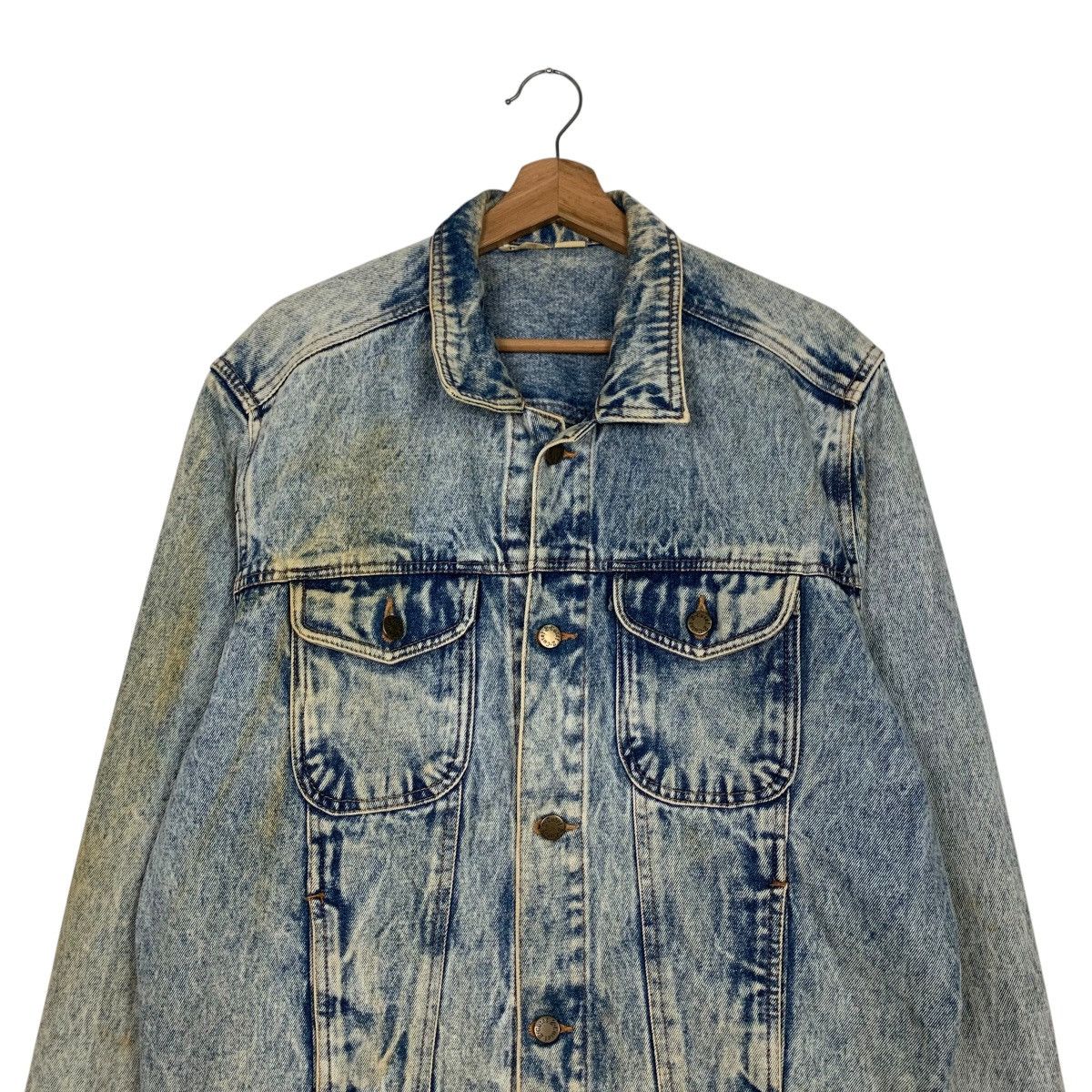 Vintage 90's MECHLIN Stone Wash Trucker Denim Jacket #2498-C112 Size US M / EU 48-50 / 2 - 2 Thumbnail