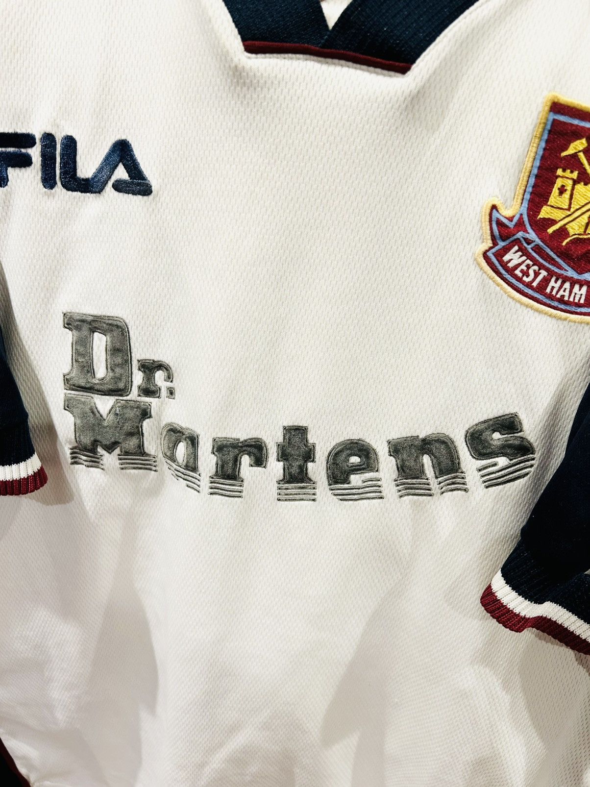 Dr. Martens × Fila × Vintage West ham 1999/01 away jersey Size US S / EU 44-46 / 1 - 4 Thumbnail