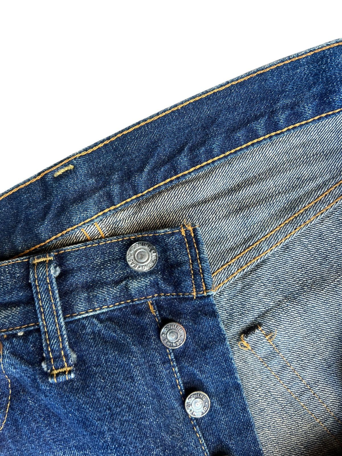 Denime Vintage DENIME Japan Jerky Patch Fade Denim Selvedge Jeans Size US 31 - 7 Thumbnail