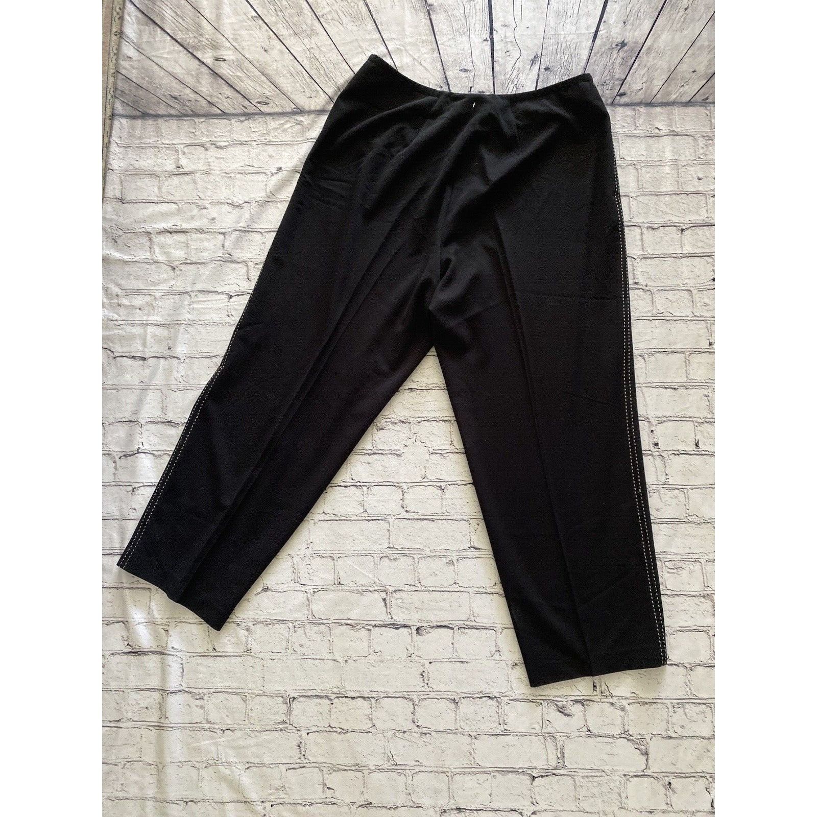 Designer Grace Dane Lewis Black White Stitching Dress Pants SZ18 Size 36" / US 14 / IT 50 - 13 Thumbnail