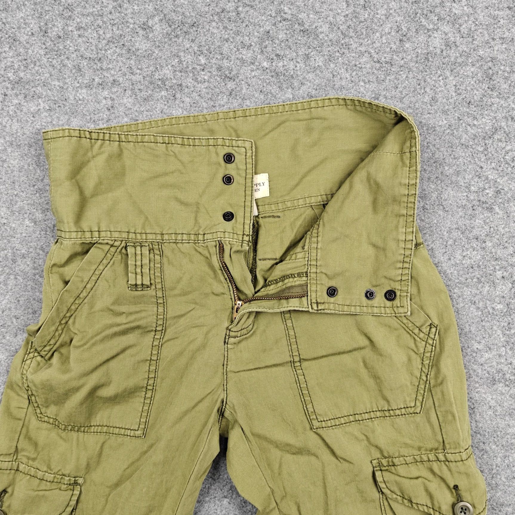 Vintage Denim & Supply Ralph Lauren Pants Womens 2S Green Cargo High Rise Cuffed Jogger Size 26" / US 2 / IT 38 - 2 Thumbnail