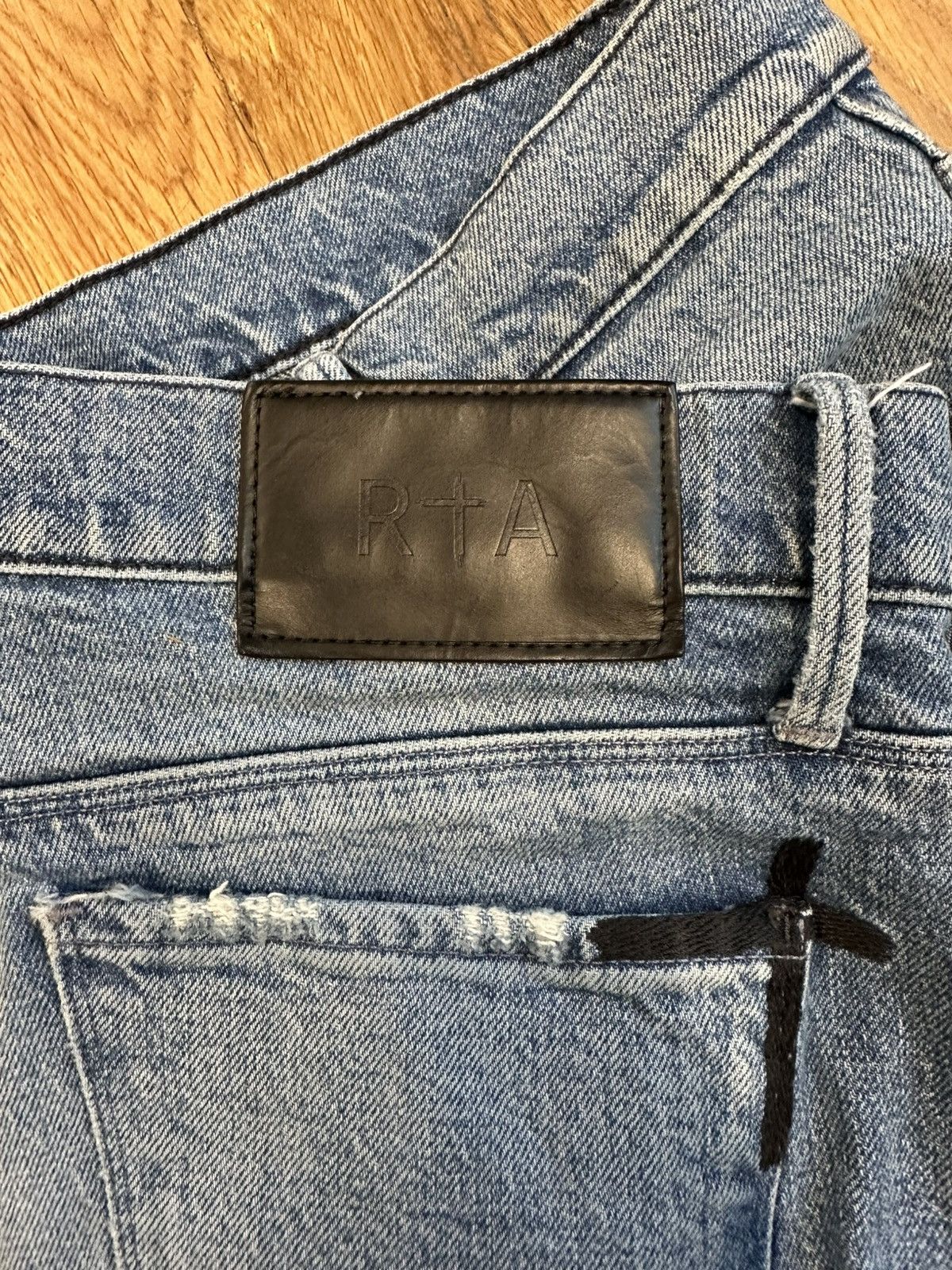 Rta Rta Small White Spell Blue Denim Jeans Size 34 Size US 34 / EU 50 - 4 Thumbnail