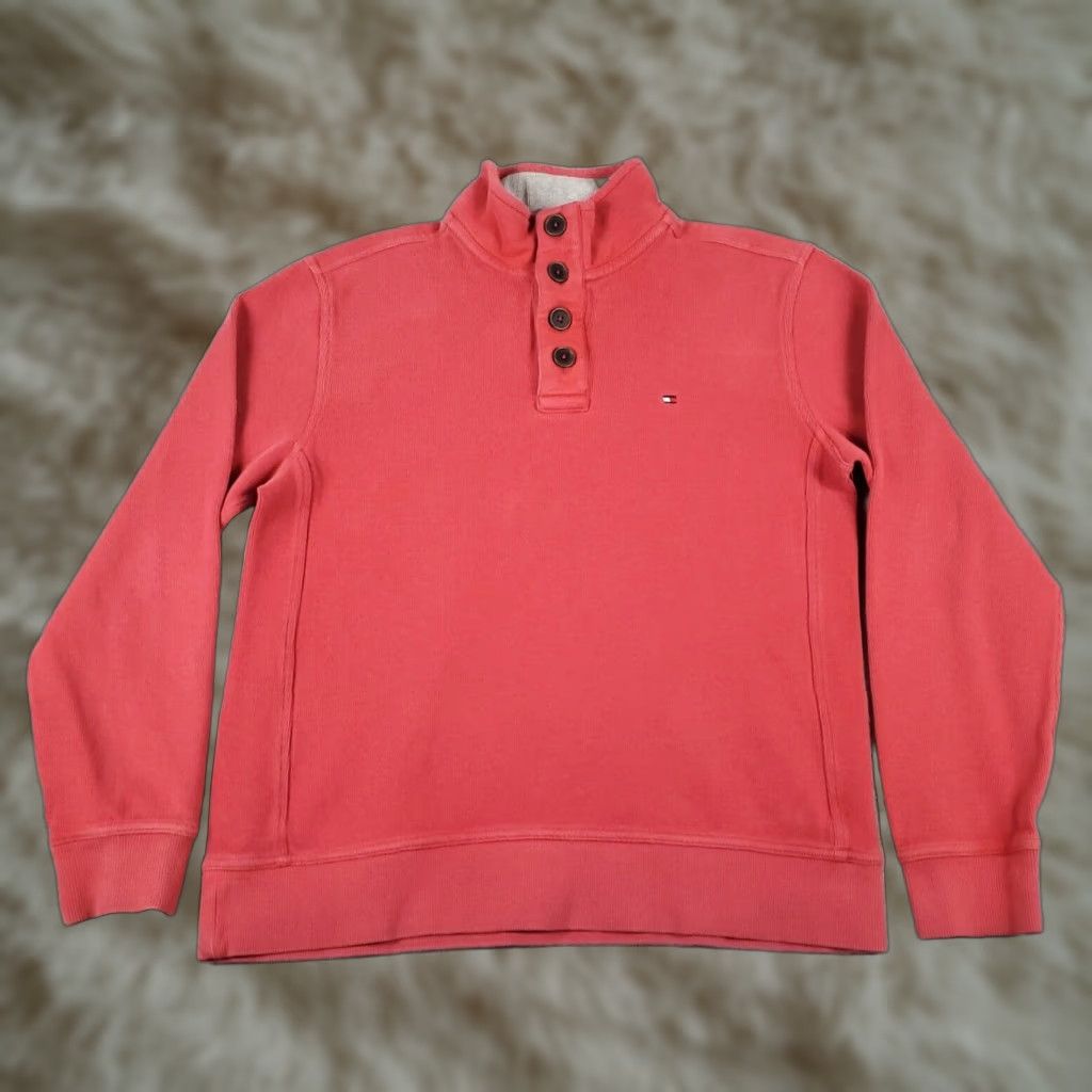 Tommy Hilfiger Mens Sweater Tommy Hilfiger Large Red Casual Pullover Sweatshirt Size US L / EU 52-54 / 3 - 1 Thumbnail