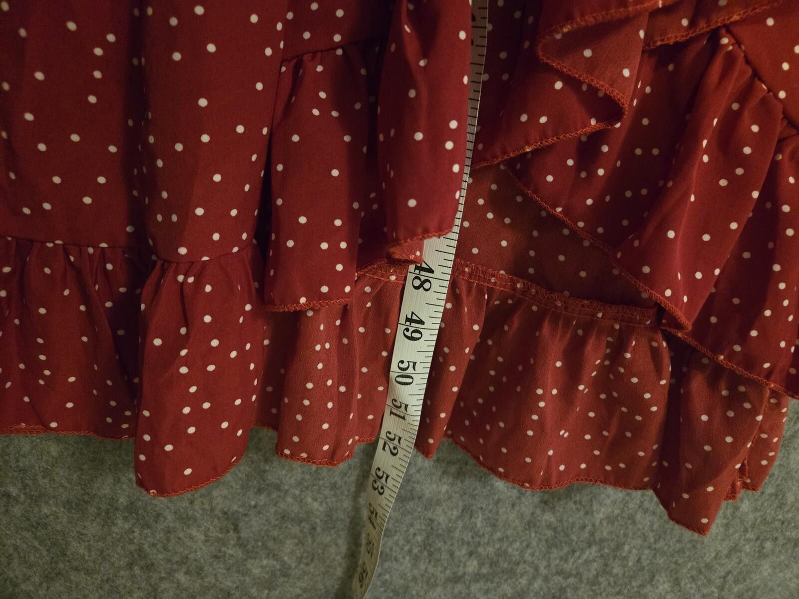 Shein Flowy Ruffled Red Polka Dot Knot Sidewrap A-line Dress Sz S Size S / US 4 / IT 40 - 5 Thumbnail