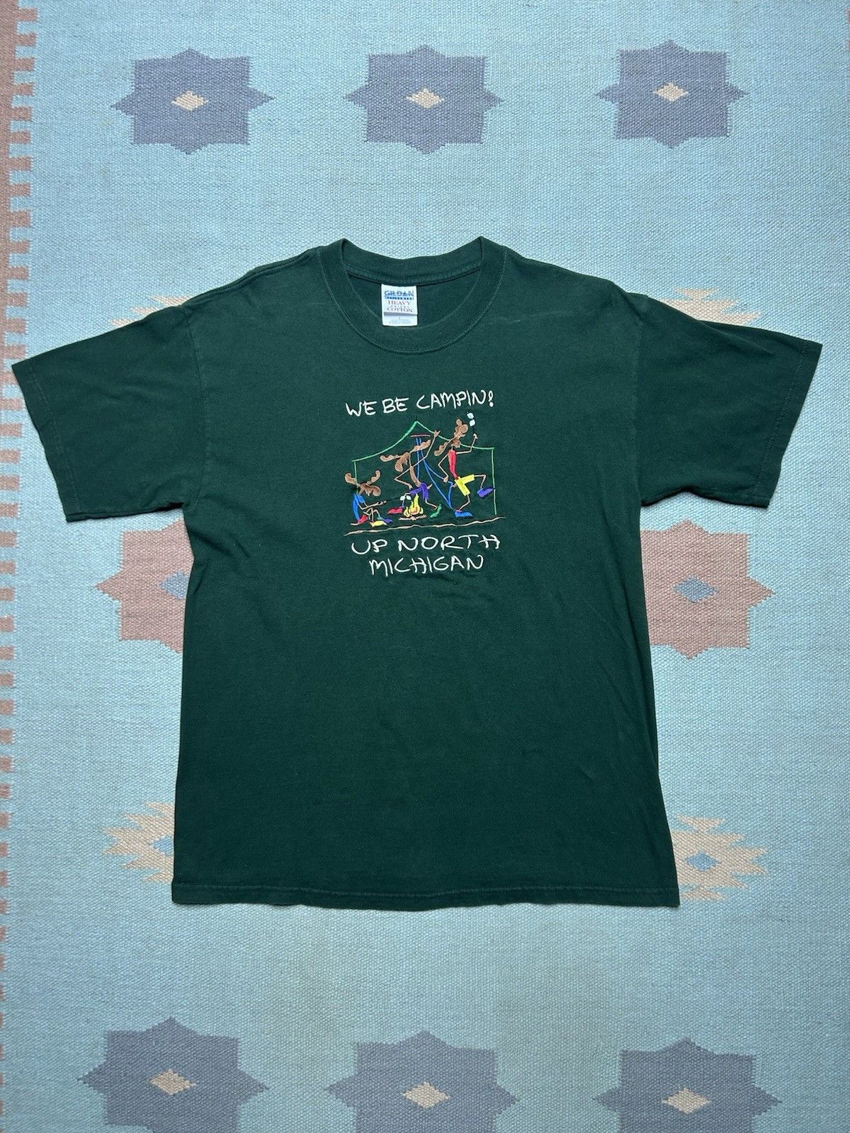 Vintage Vtg t shirt up north Michigan we be camping embroide moose L Size US L / EU 52-54 / 3 - 1 Thumbnail
