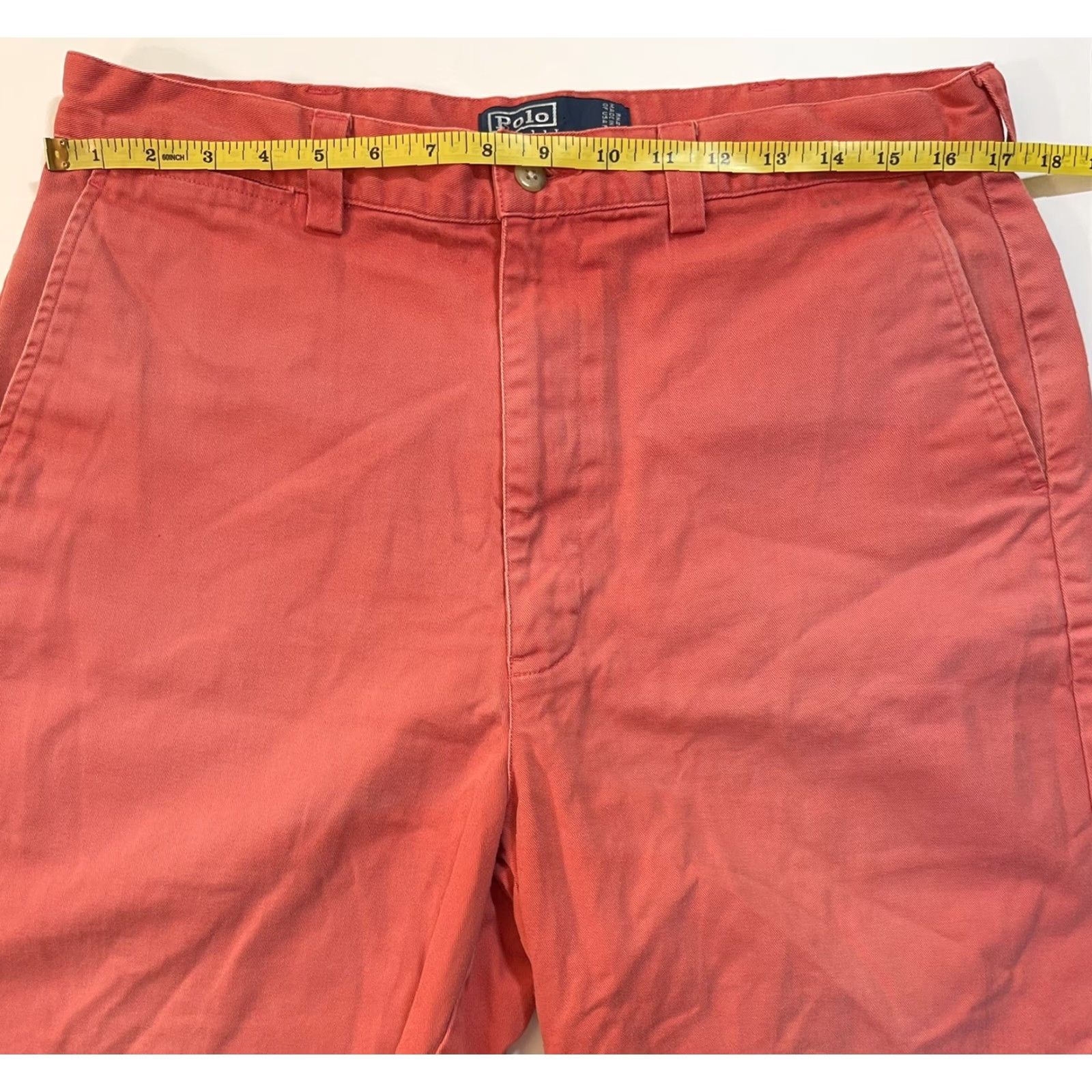 Polo Ralph Lauren VINTAGE Polo Ralph Lauren Mens Chino Shorts 90s Casual Flat Front Cotton 35 Red Logo Embroidered 80s 90s American Preppy Mens Size US S / EU 44-46 / 1 - 6 Thumbnail