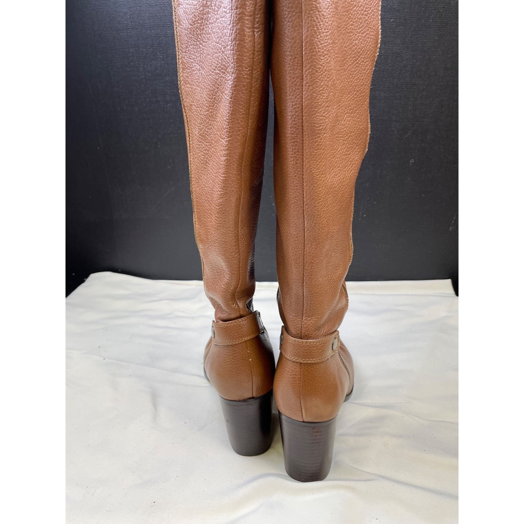 Franco Sarto Franco Sarto Womens Brown Pebbled Leather Heeled Boots Size Size US 8 / IT 38 - 6 Thumbnail