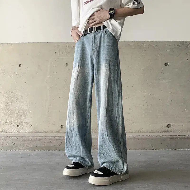 Japanese Brand Retro loose wide leg tie dye jeans Size US 32 / EU 48 - 4 Thumbnail