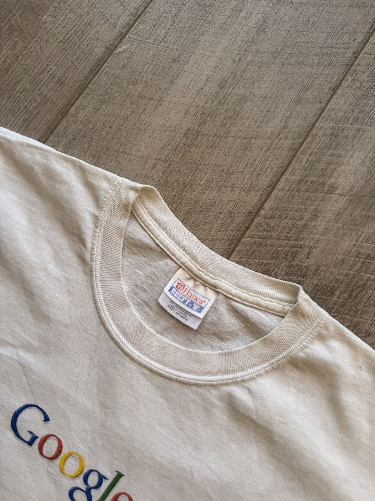 Microsoft Vintage 2000s Google I'm Feeling Lucky Hanes T-shirt Size US L / EU 52-54 / 3 - 3 Thumbnail