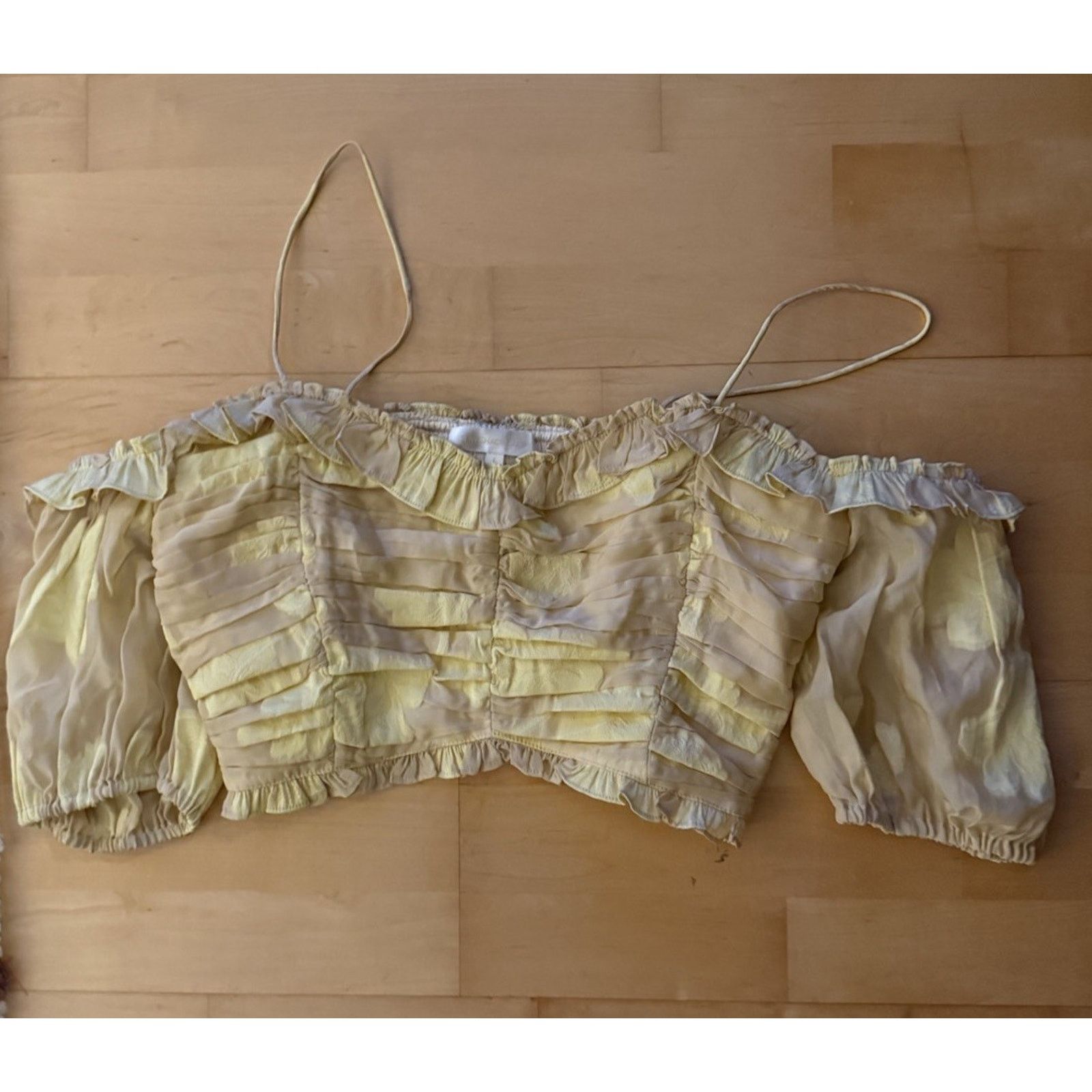 LoveShackFancy LoveShackFancy Emalin floral print cropped off-the-shoulder Size L / US 10 / IT 46 - 3 Thumbnail
