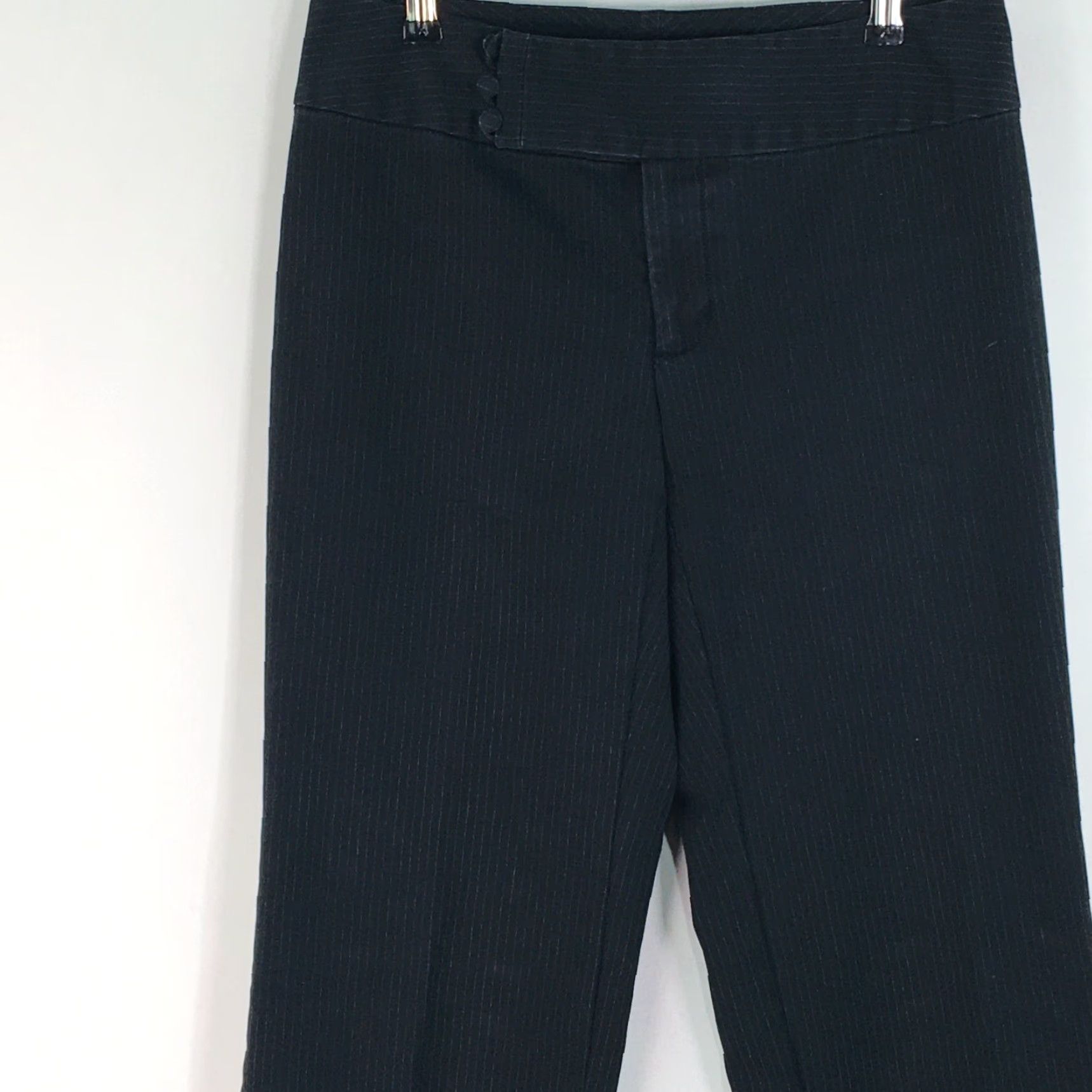 Banana Republic VINTAGE Banana Republic Womens Striped Stretch Black Career Trouser Pants Size 6 Size 30" / US 8 / IT 44 - 5 Thumbnail