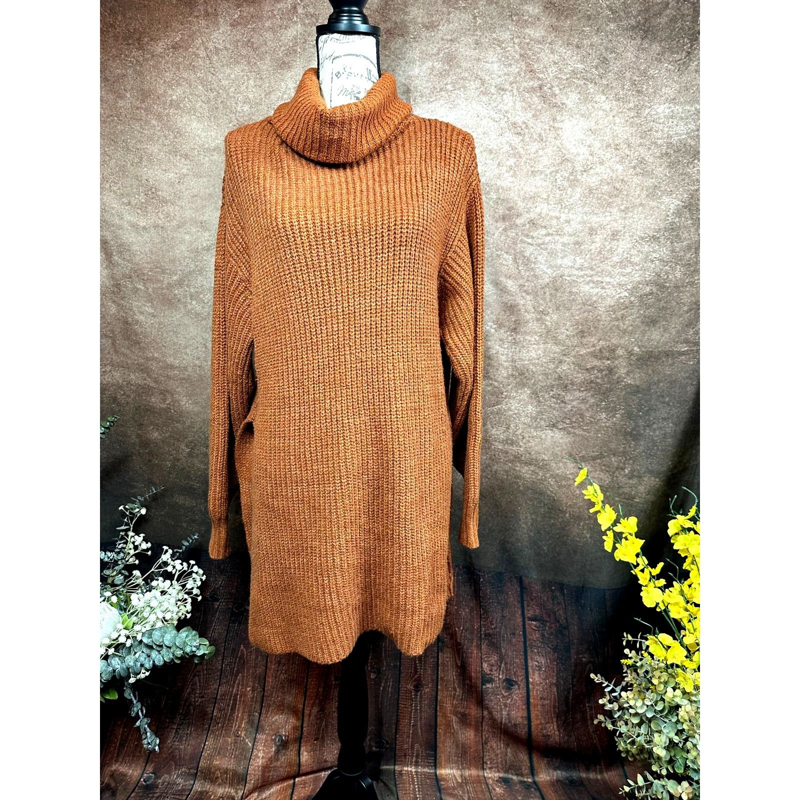 Free People Free People Eleven Chunky Knit Sweater - Rust - size M Size M / US 6-8 / IT 42-44 - 6 Thumbnail