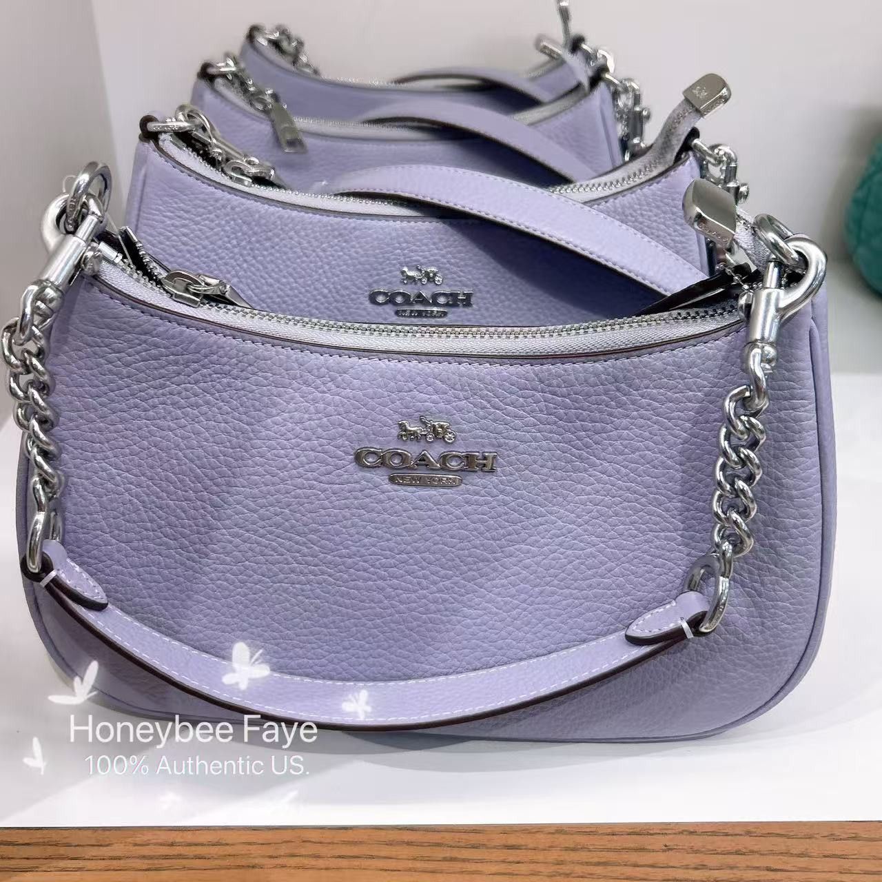 Coach NWT Coach Teri Shoulder Bag Silver/Mist CV934 Size ONE SIZE - 2 Thumbnail