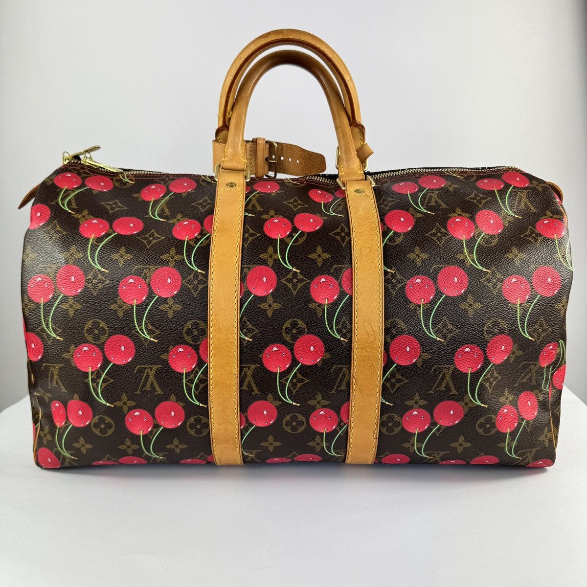 Louis Vuitton × Takashi Murakami 2005 CERISES CHERRY MONOGRAM 45 KEEPALL DUFFLE BAG Size ONE SIZE - 2 Thumbnail