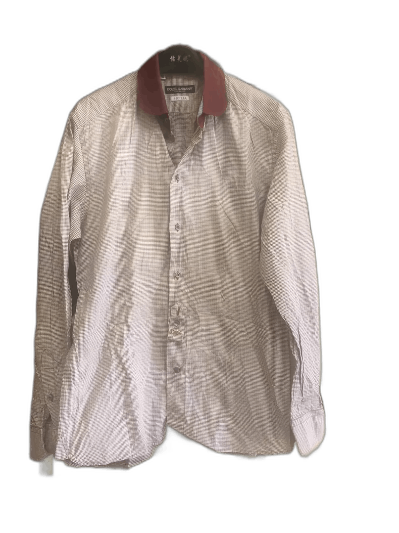 Dolce & Gabbana Long Sleeve Shirt with Corduroy Collar Size US L / EU 52-54 / 3 - 1 Thumbnail