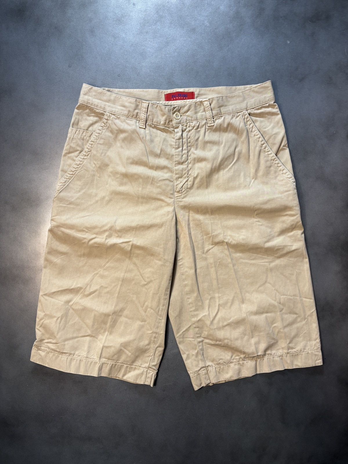 Pal Zileri × Vintage Vintage Pal Zileri Concept Shorts Long Tan Summer Cotton 30 Size US 31 - 12 Thumbnail