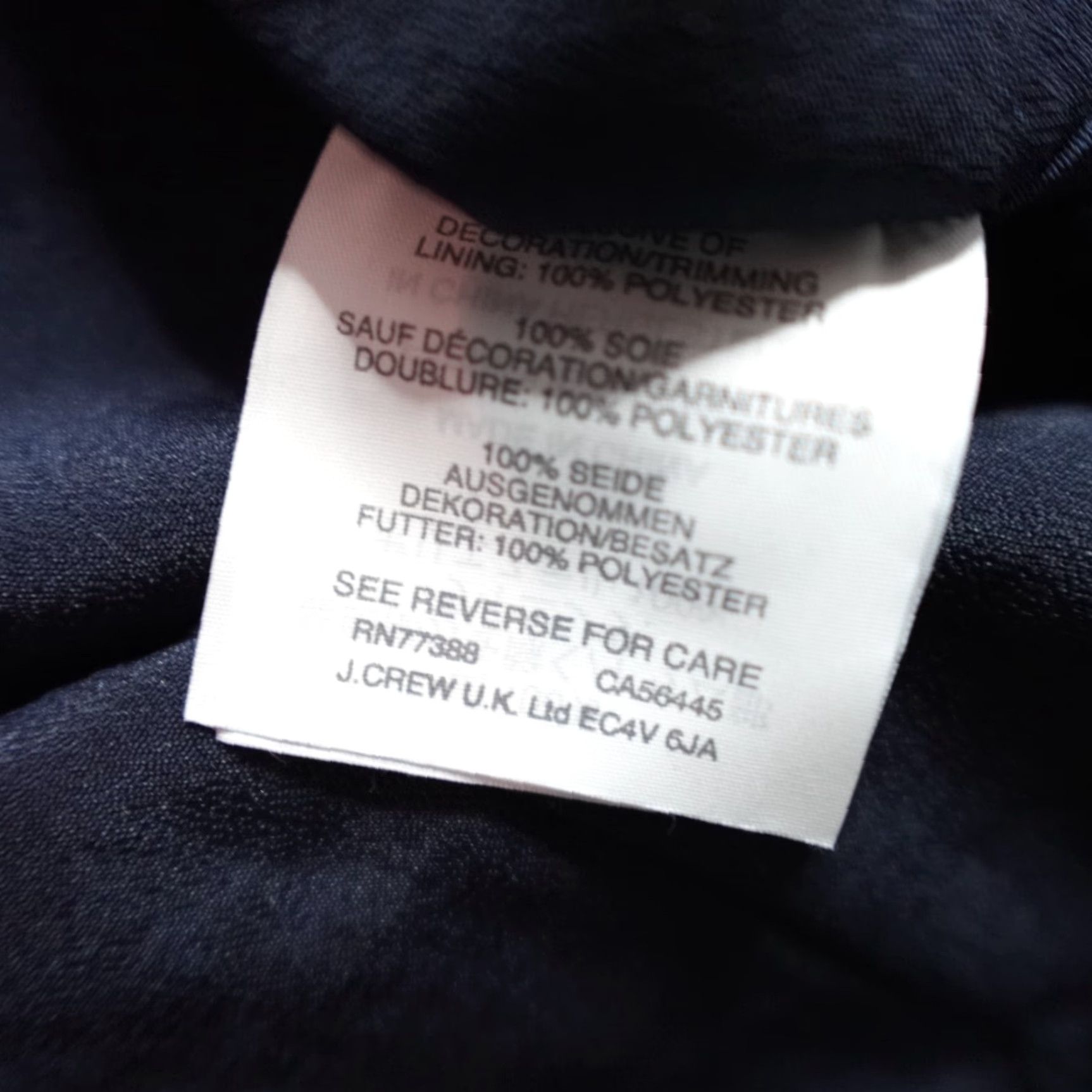 J.Crew J.CREW Dress Blue Polka Dot Silk Lined Shift 2 Womens Knee Length 3/4 Sleeve Collared Zip Vintage No Size XS / US 0-2 / IT 36-38 - 4 Thumbnail