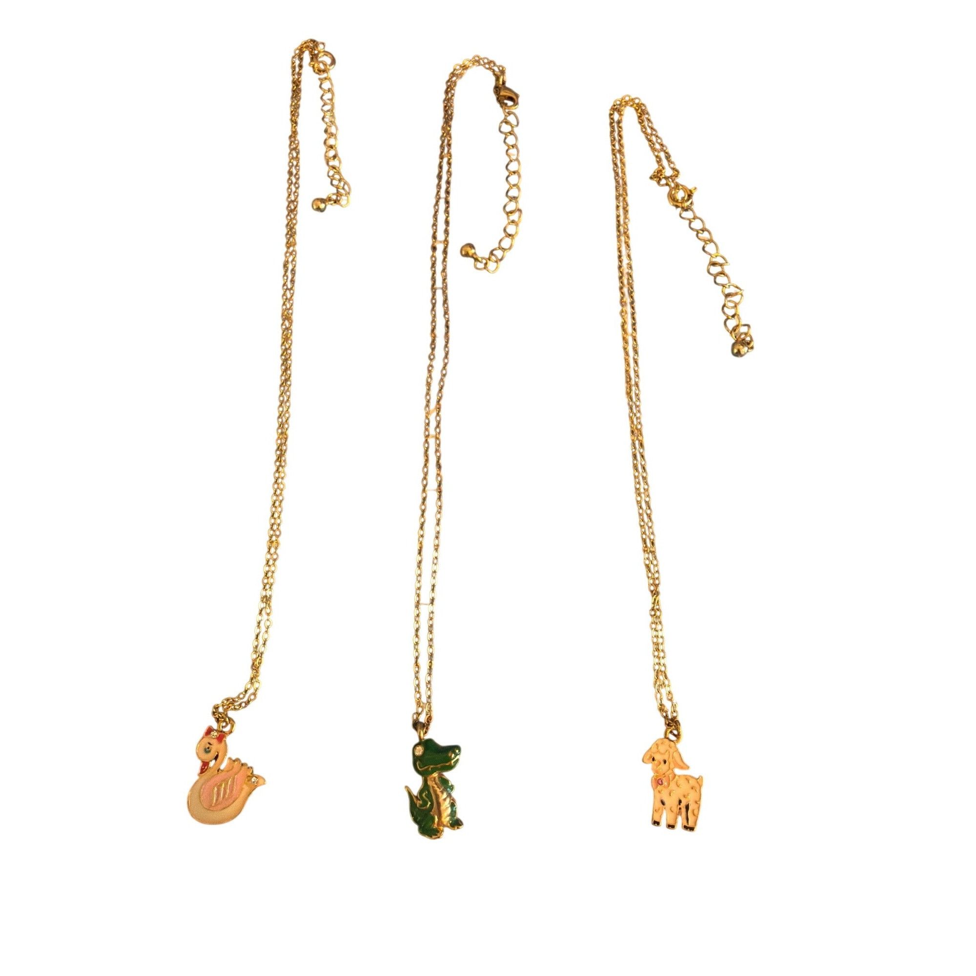 Other Lot of 3 Childrens Gold Tone Pendant Necklace Enamel Swan Di Size ONE SIZE - 1 Thumbnail