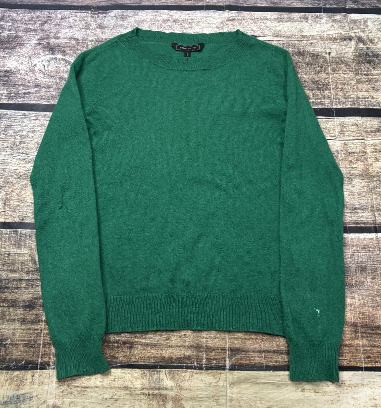 Bcbgmaxazria BCBGMAXAZRIA Sweater Womens Small Cashmere Crew Neck Green Size S / US 4 / IT 40 - 1 Thumbnail