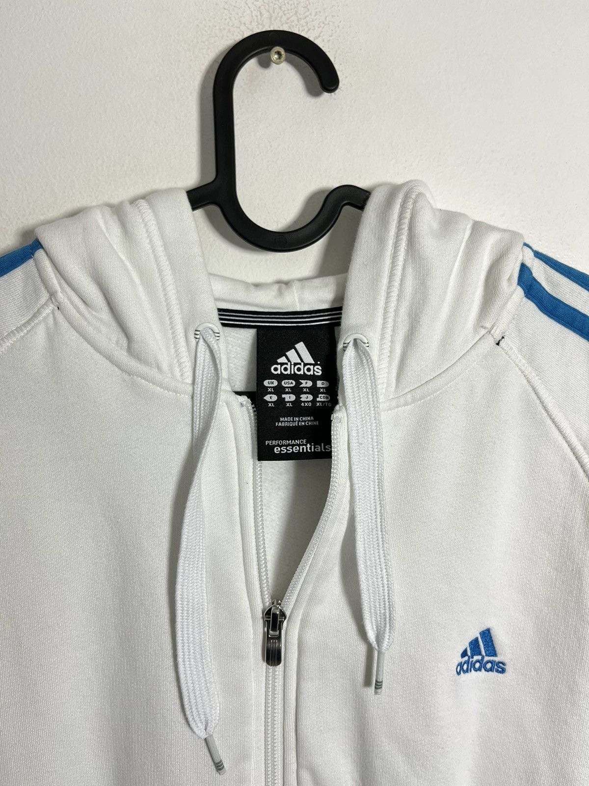 Adidas × Vintage Adidas 00s Vintage Classic Arm Stripes Zip Up White Hoodie Size US XL / EU 56 / 4 - 4 Thumbnail