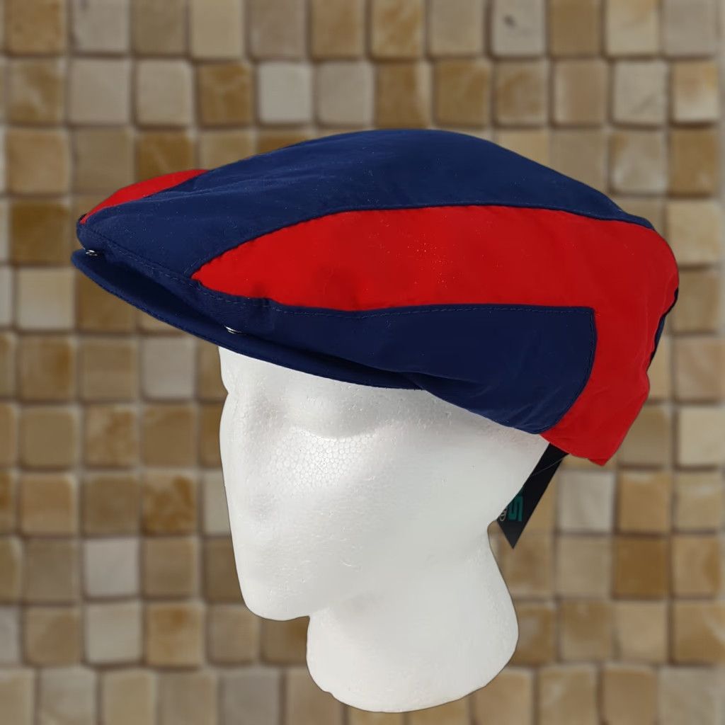 Vintage VINTAGE Town Talk USA Made Striped Newsboy Cap Hat Golf Cabbie Gatsby Preppy Red, One Size, Mens, 80s Size ONE SIZE - 1 Thumbnail