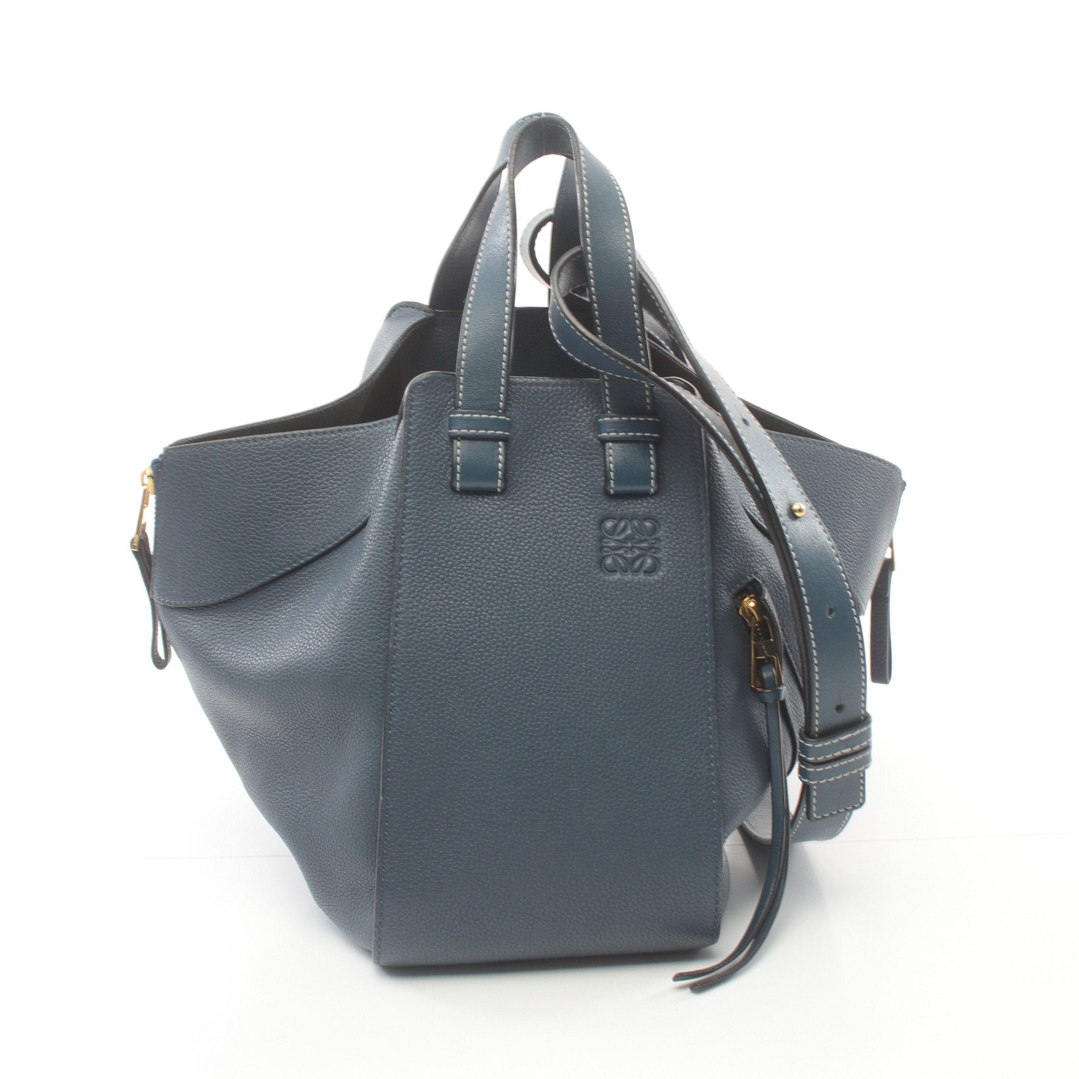 Loewe Loewe Hammock Small Handbag Leather Dark Blue Size ONE SIZE - 1 Thumbnail