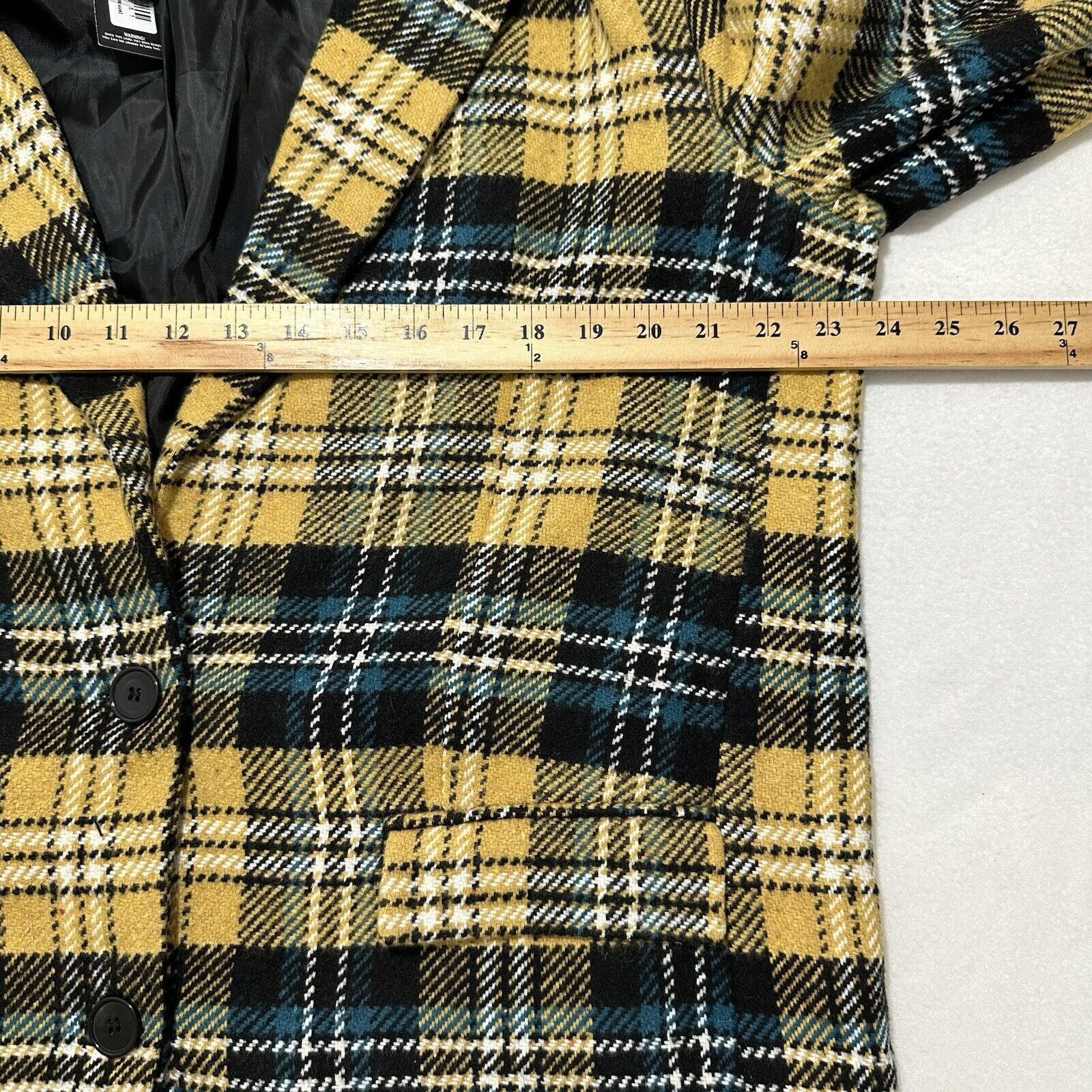 Other PrettyLittleThing Yellow Check Print Wool Blazer 8 Jacket Size M / US 6-8 / IT 42-44 - 9 Thumbnail