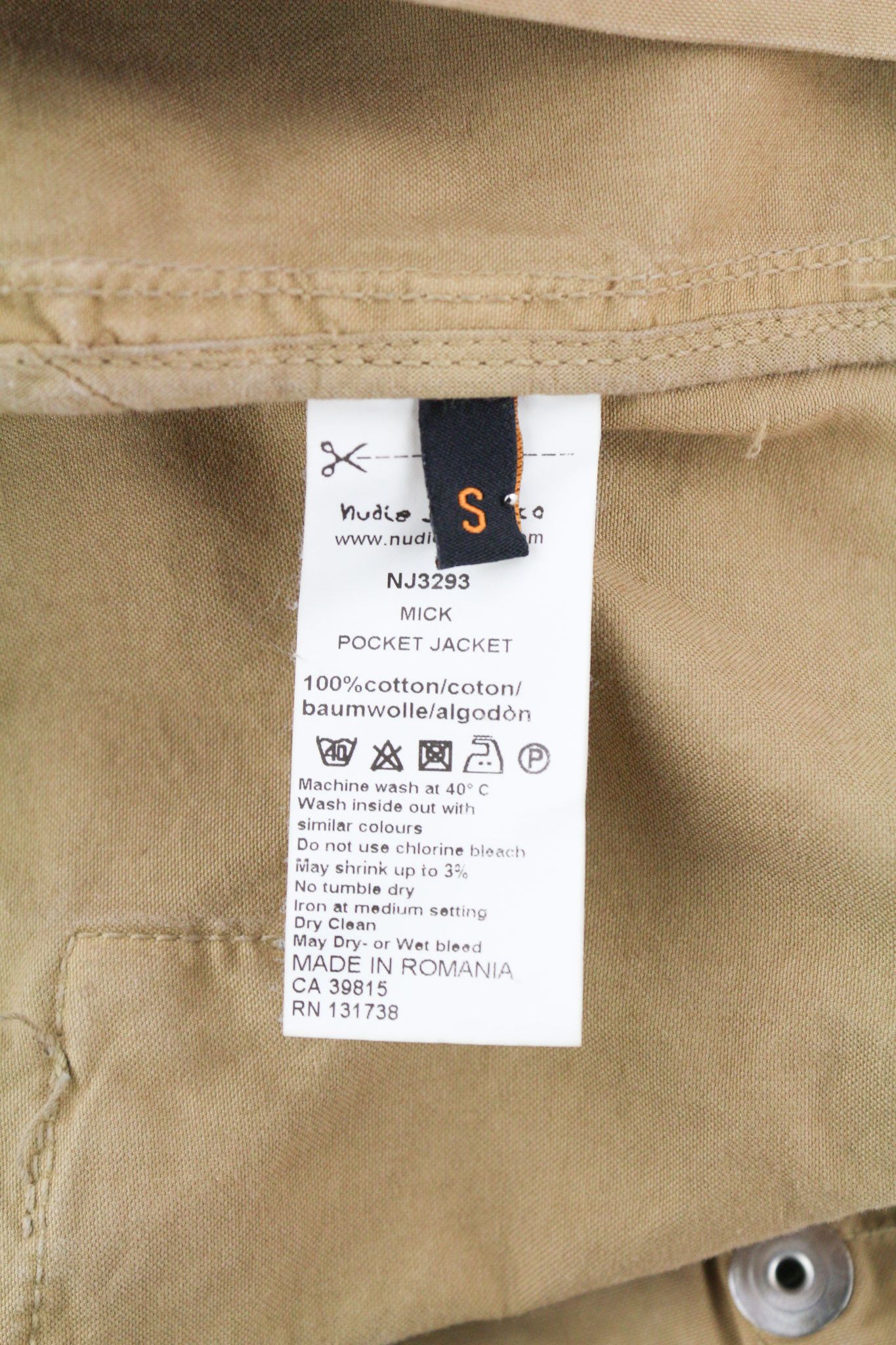 Nudie Jeans MICK S Brown Patch Zipper Unlined Logo Jacket 80736 Size US S / EU 44-46 / 1 - 7 Thumbnail