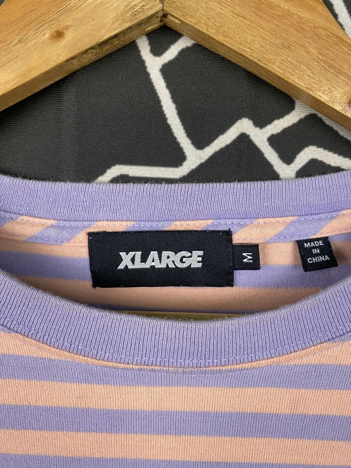 X-LARGE XLARGE Striped Monkey Embroidered T-Shirt Pastel Purple Pink Size US M / EU 48-50 / 2 - 4 Thumbnail