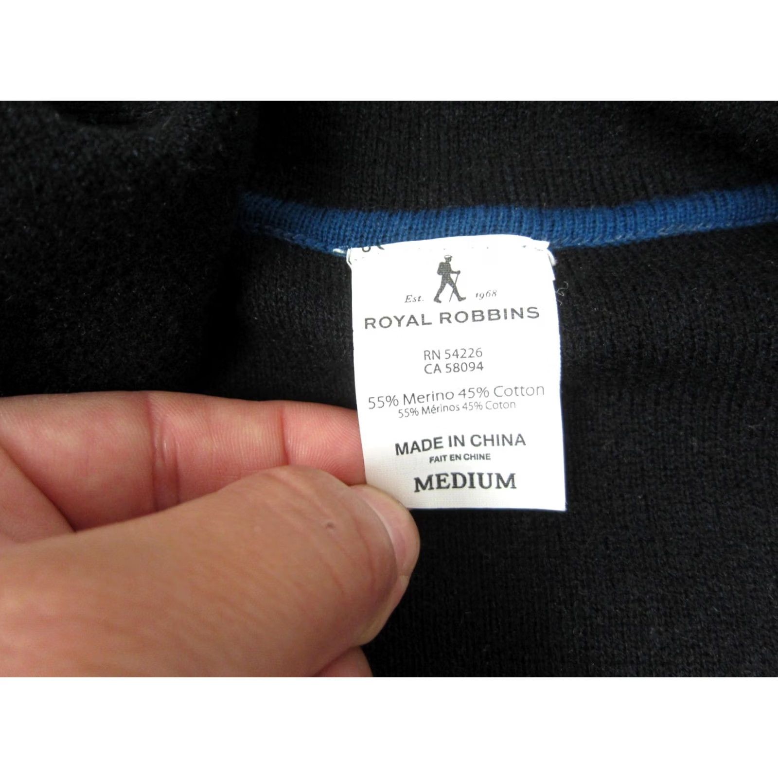 Royal Robbins Royal Robbins Cardigan Sweater Womens Medium Black Blue Merino Wool Ladies 80s 90s Size M / US 6-8 / IT 42-44 - 3 Thumbnail