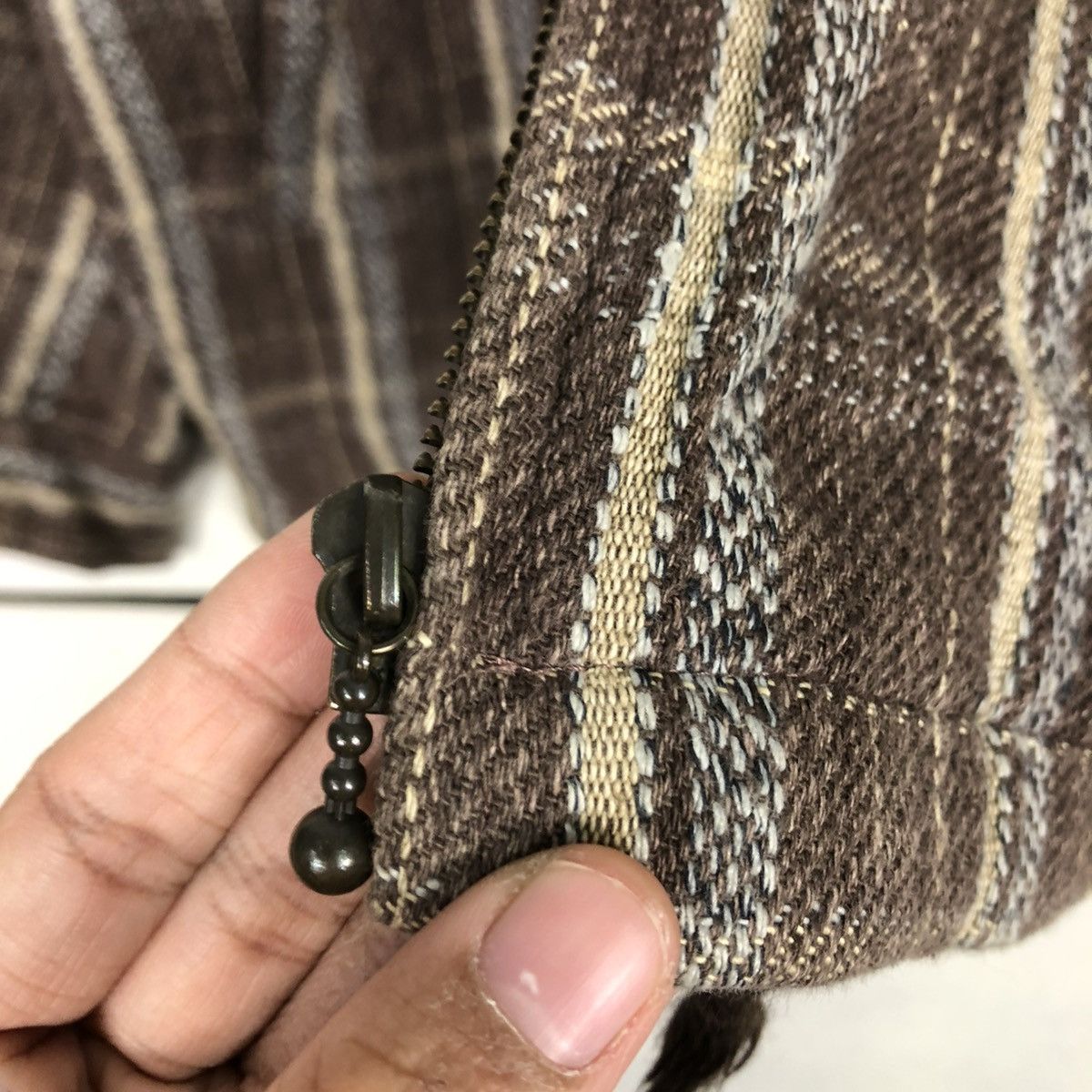 Japanese Brand 🔥VINTAGE CHORE JACKET WOOL ZIPPER VERRINE TARTAN DESIGN Size US L / EU 52-54 / 3 - 18 Thumbnail