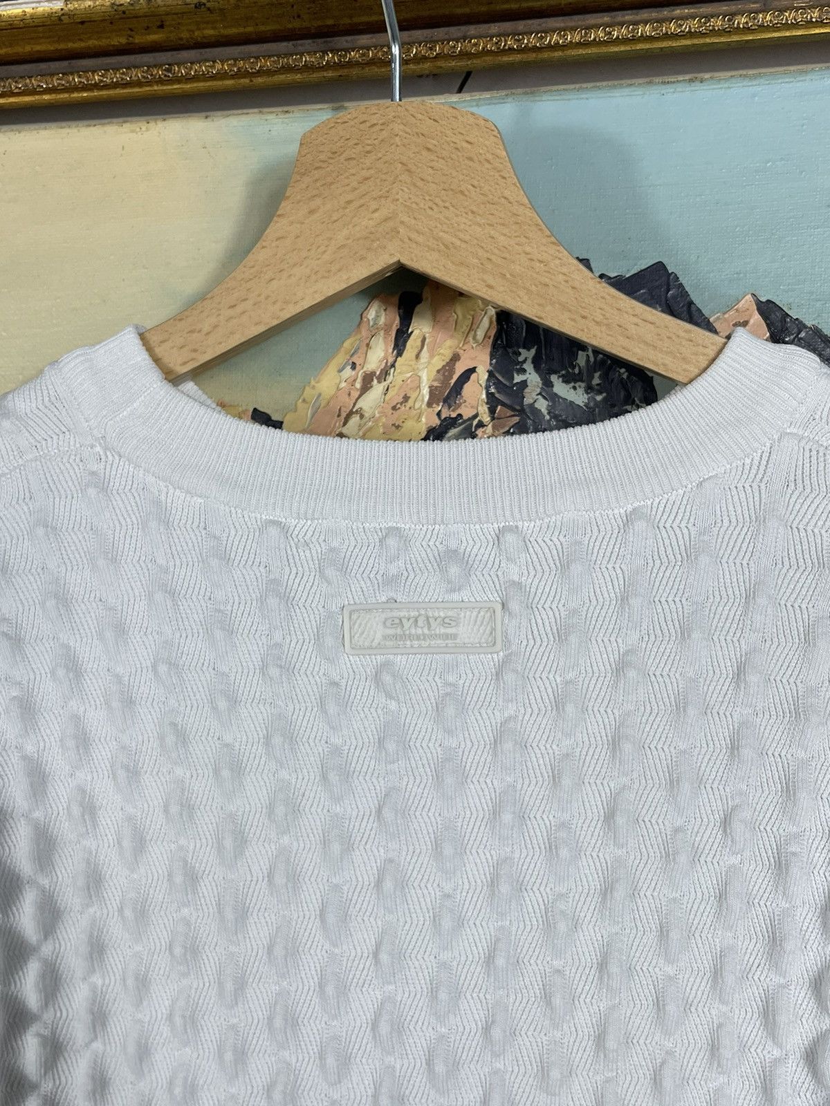 Designer × Eytys Eytys White Ribbed Spikes Sweatshirt Crewneck Sweater Size US XS / EU 42 / 0 - 7 Thumbnail
