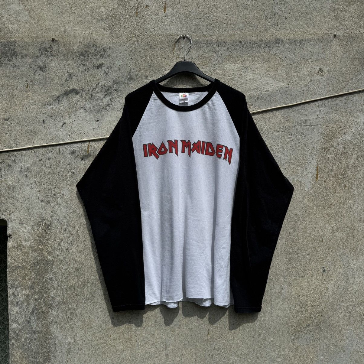 Iron Maiden 2014 Iron Maiden Vintage Raglan Cropped Longsleeve Metal Size US XL / EU 56 / 4 - 1 Thumbnail