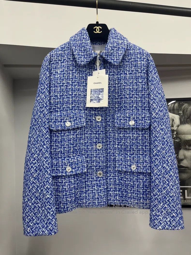 Chanel Chanel 23P Blue Knitted Coat Size XS / US 0-2 / IT 36-38 - 1 Thumbnail