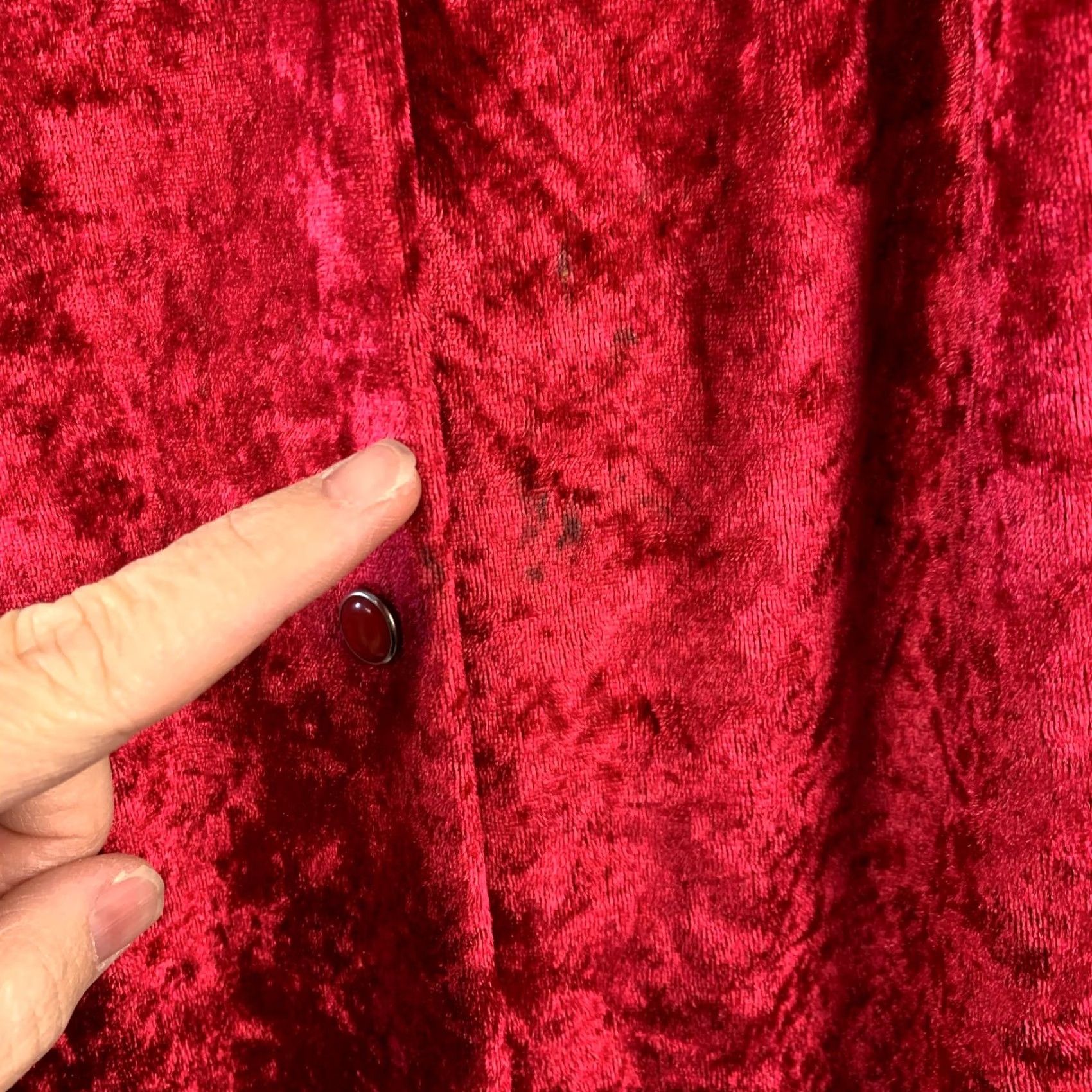 Velvet VINTAGE Simply Basic Crushed Velvet Red Nightgown 1X Plus XS? Size ONE SIZE - 3 Thumbnail