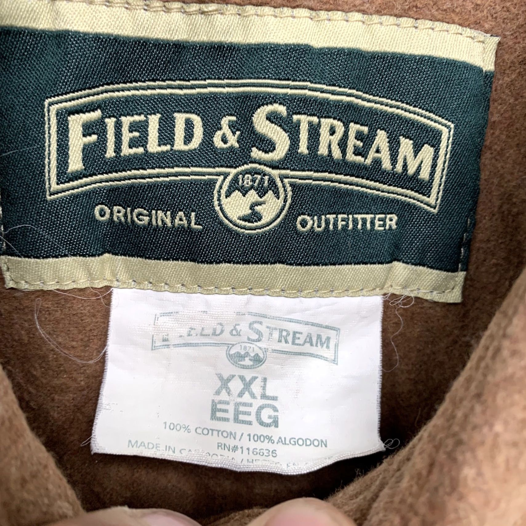 Vintage FIELD & STREAM Chamois Button Shirt Men 2XL Brown Long Sleeve Outdoor Shirt Adult Regular Brown 2XL Men Size US XXL / EU 58 / 5 - 3 Thumbnail