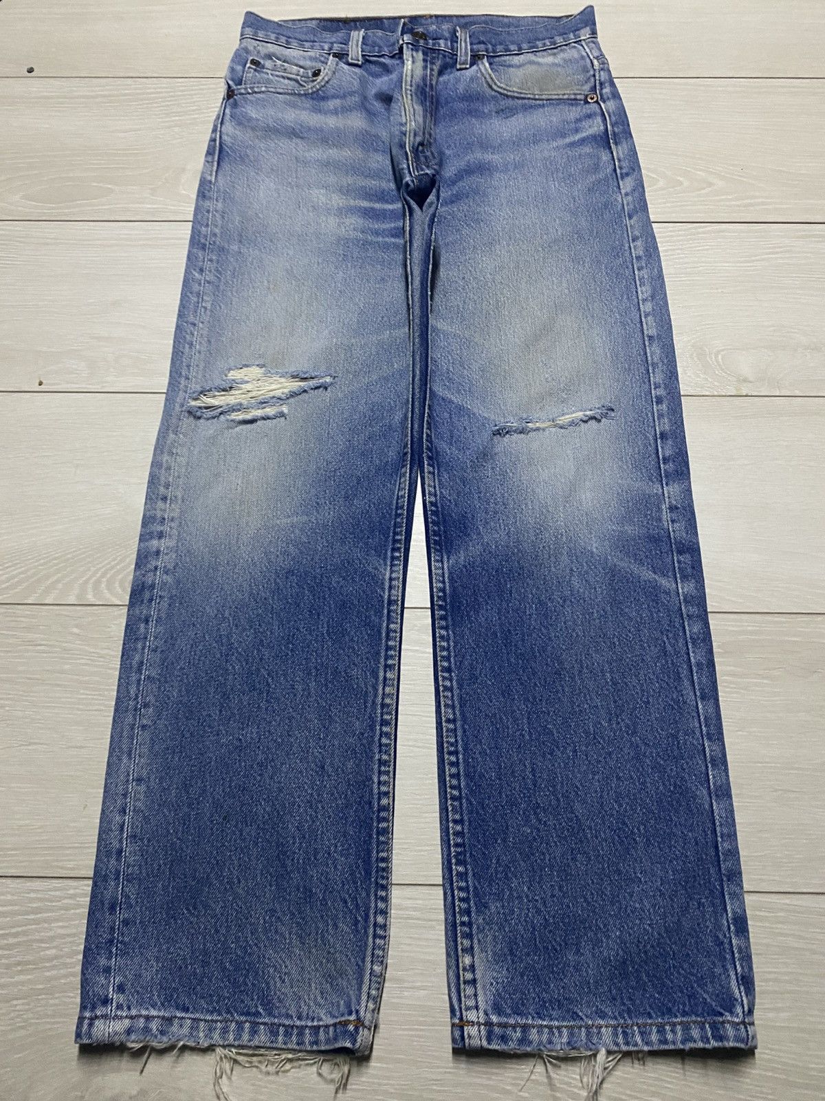 Levi's Vintage Levis 505 90s Faded Wash Distressed Jeans Size US 29 - 1 Thumbnail