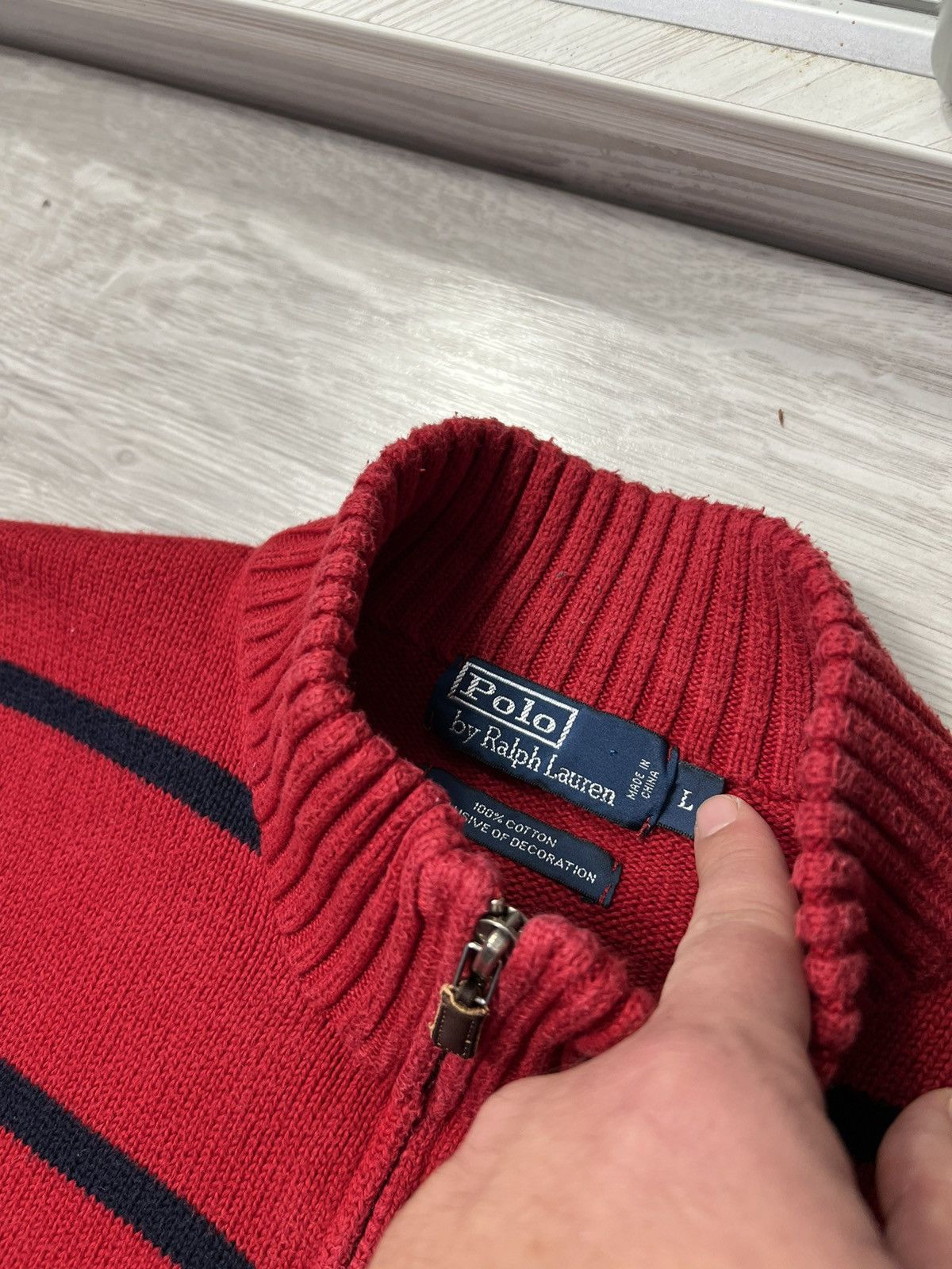 Polo Ralph Lauren Vintage Ralph Lauren Striped Knit Sweater Zip Pullover Size US L / EU 52-54 / 3 - 7 Thumbnail