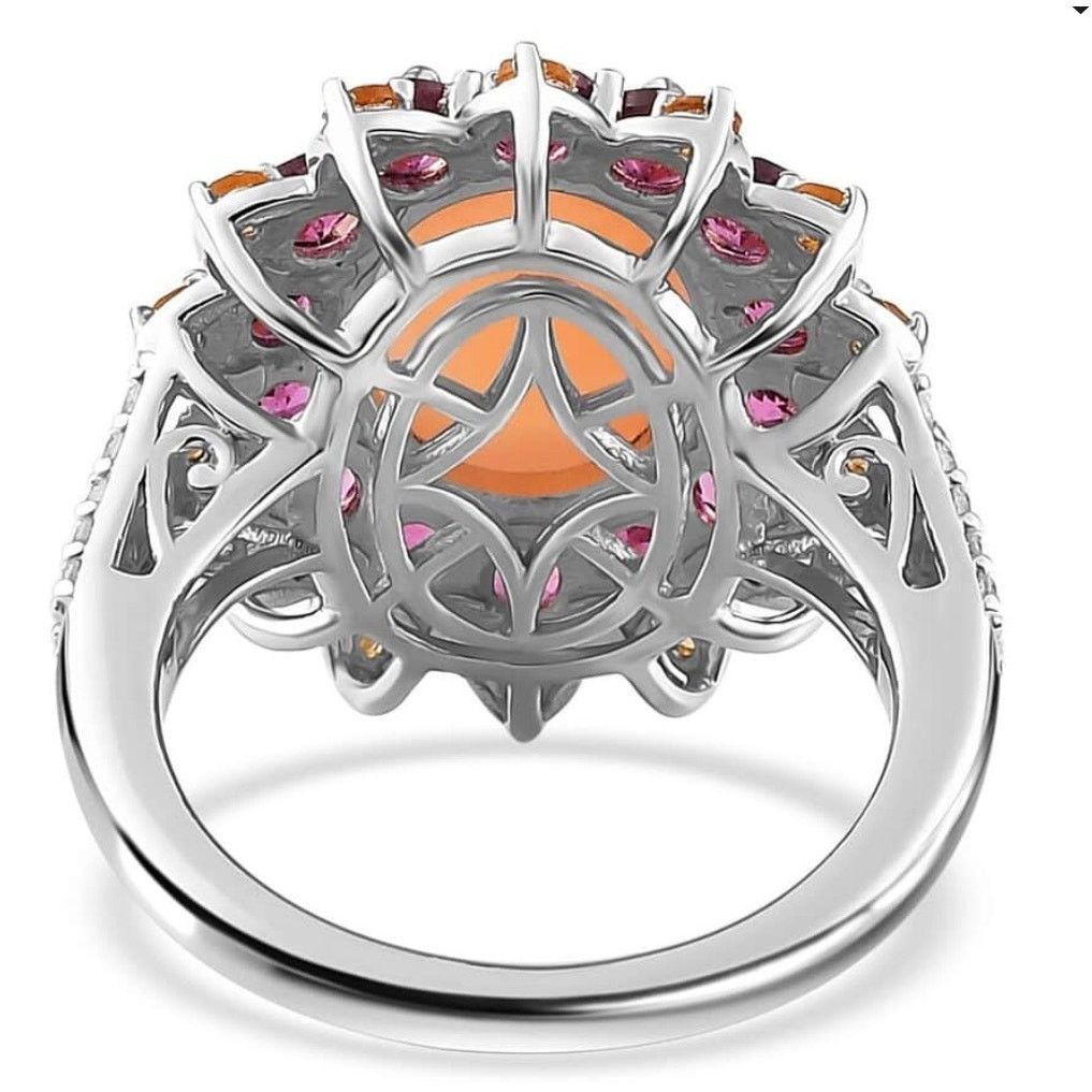 Other Peach moonstone rhodolite ring in sterling silver size 7 Size ONE SIZE - 9 Thumbnail