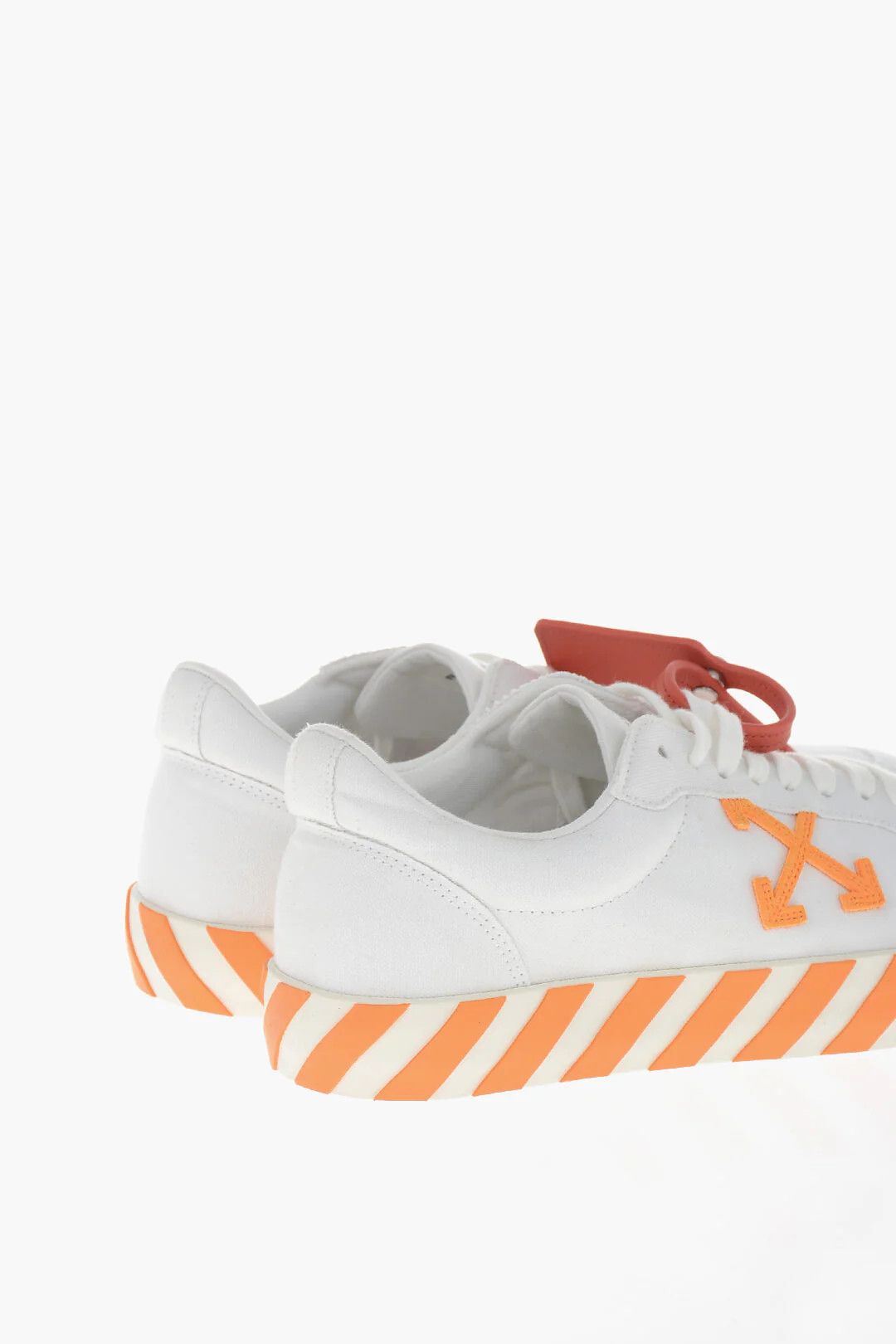 Off-White og1mm0426 Low-Top Canvas Sneakers in White & Orange Size US 12 / EU 45 - 2 Thumbnail
